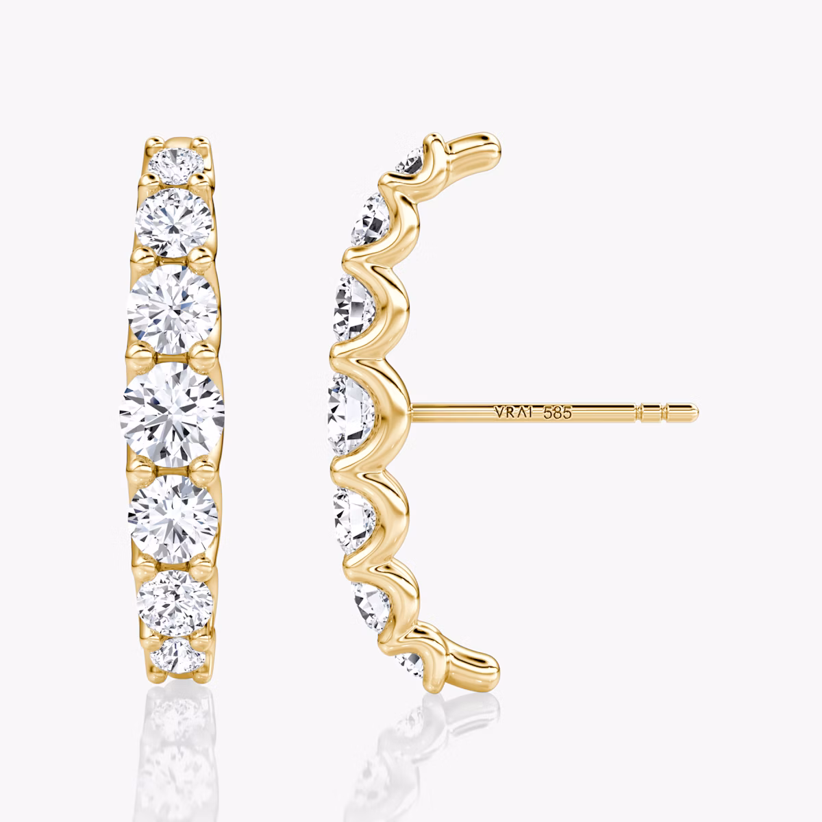 Eternity Cuff Stud | Round Brilliant | 14k | Yellow Gold | caratWeight: 0.85ct
