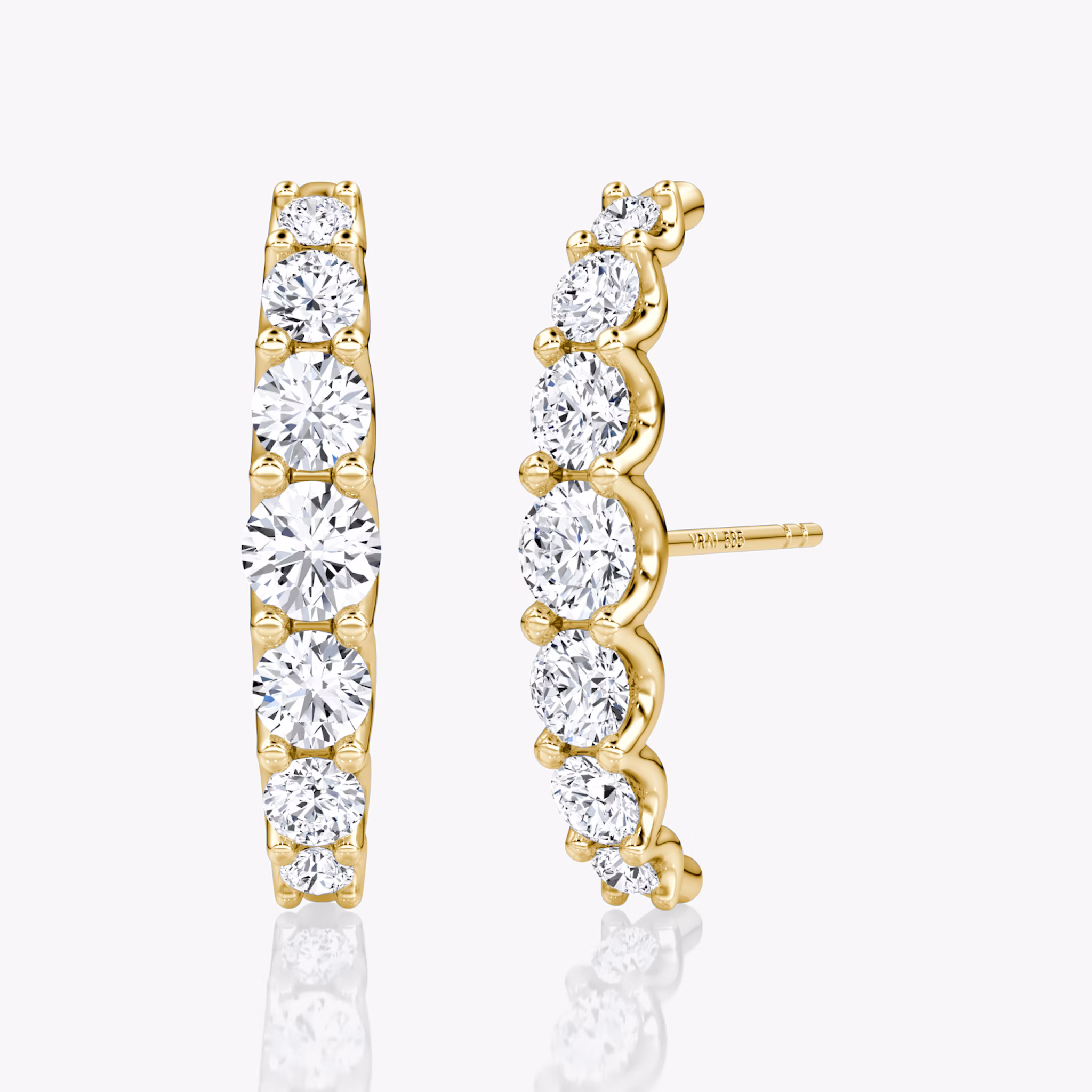Eternity Cuff Stud | Round Brilliant | 14k | Yellow Gold | caratWeight: 0.85ct