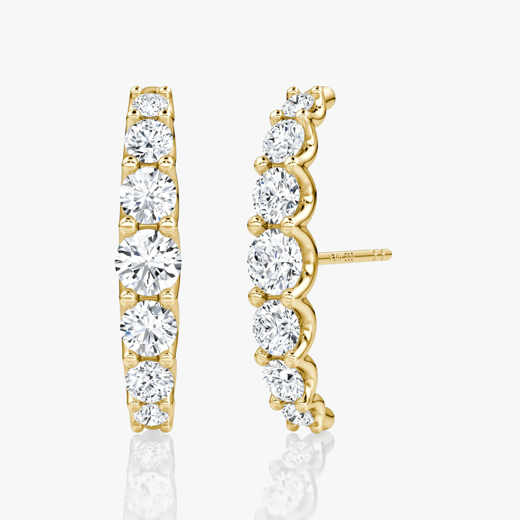 Eternity Cuff Stud | Round Brilliant | 14k | Yellow Gold | caratWeight: 0.85ct
