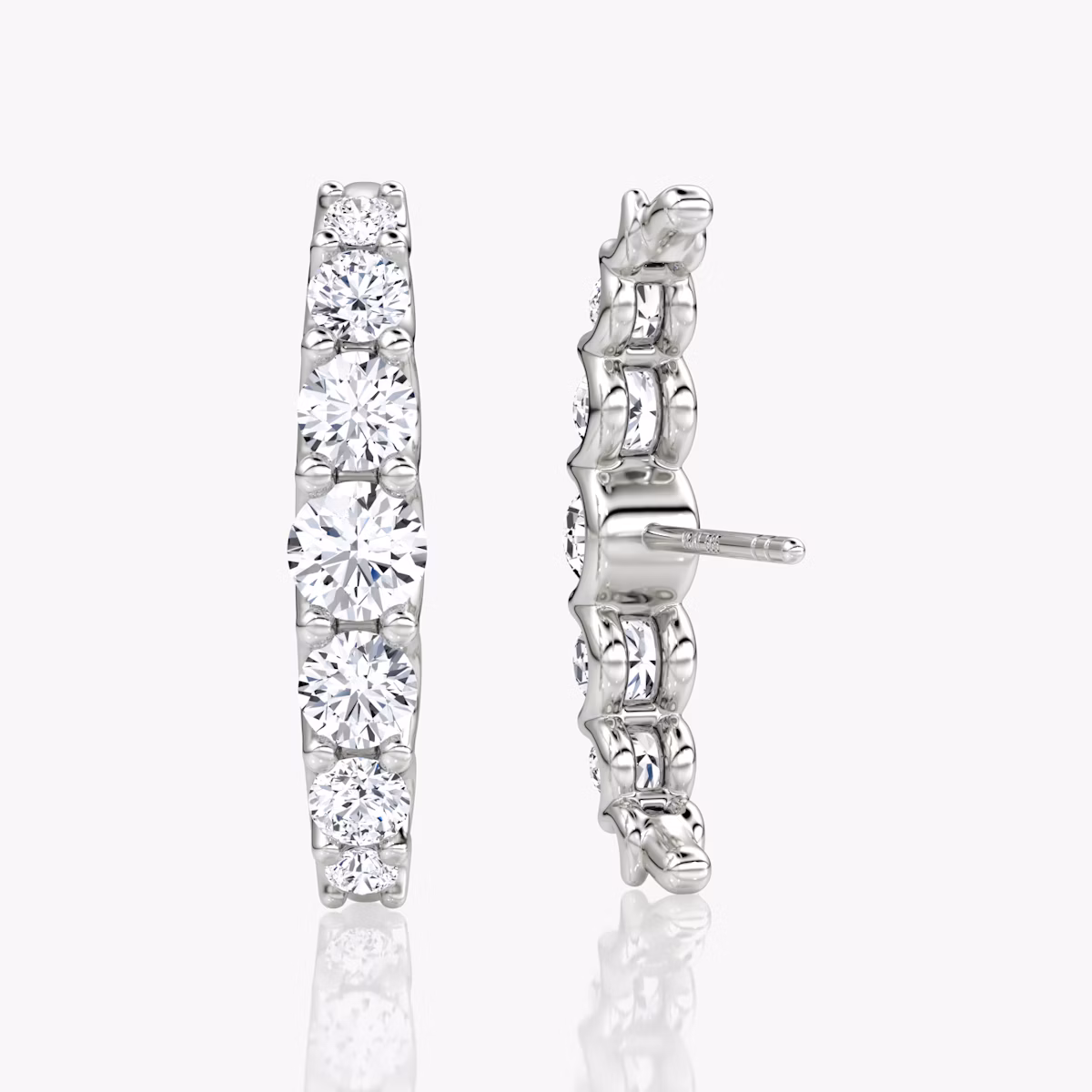 Eternity Cuff Stud | Round Brilliant | 14k | White Gold | caratWeight: 0.85ct
