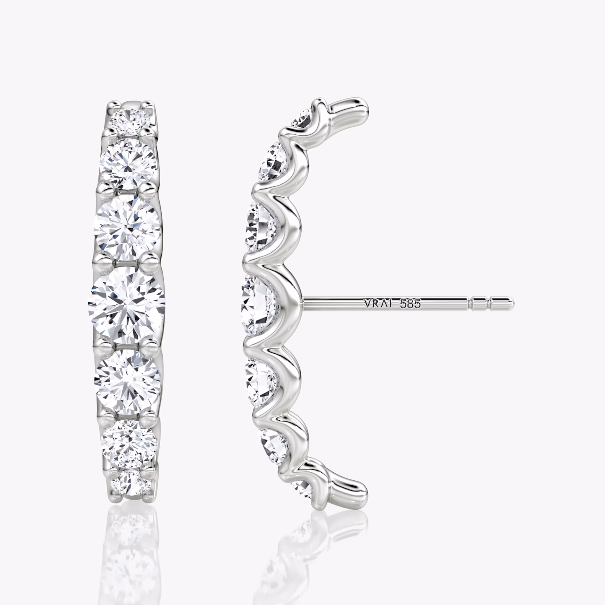 Eternity Cuff Stud | Round Brilliant | 14k | White Gold | caratWeight: 0.85ct