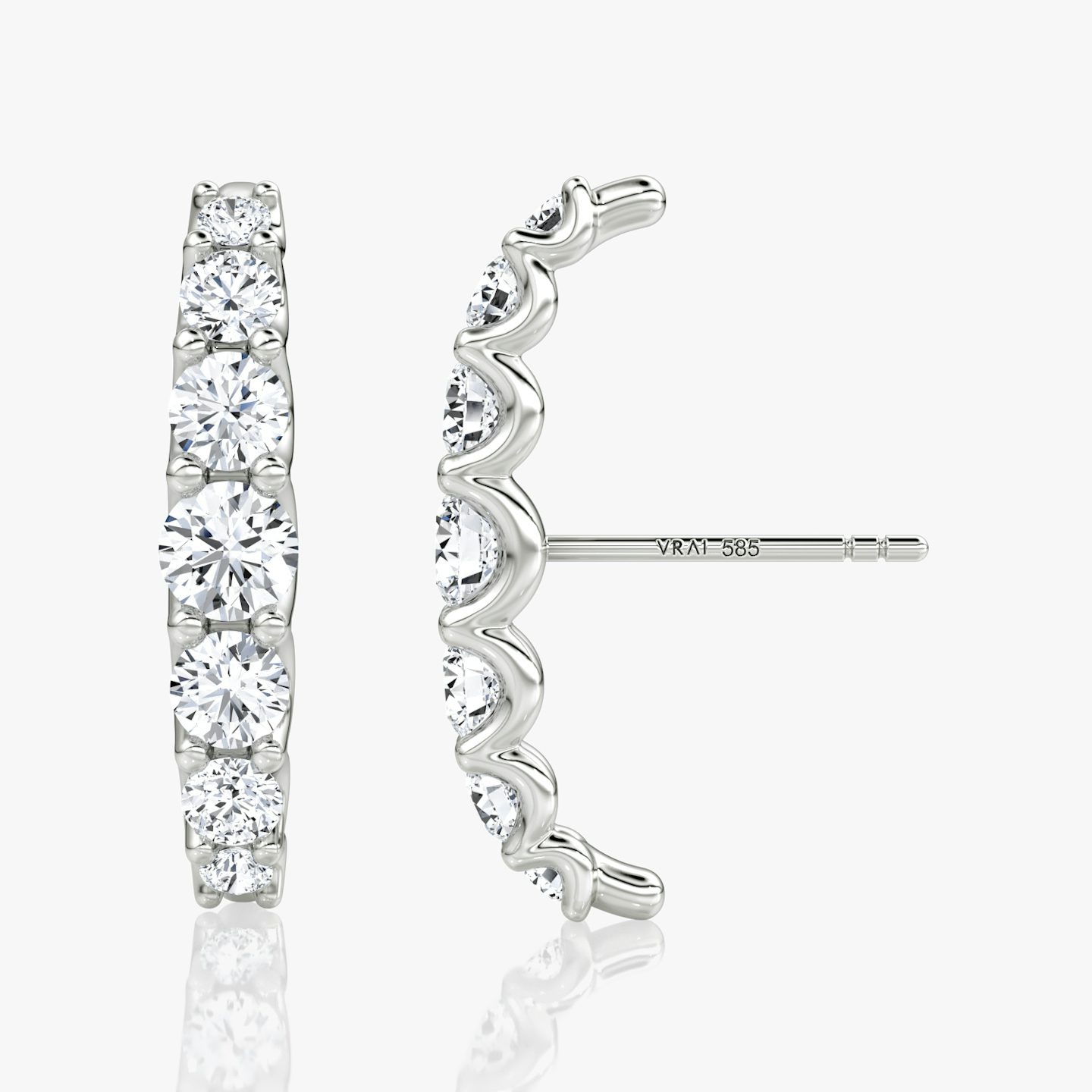 Pendiente Eternity Cuff Stud | Brillante | 14k | Oro blanco | caratWeight: 0.85ct