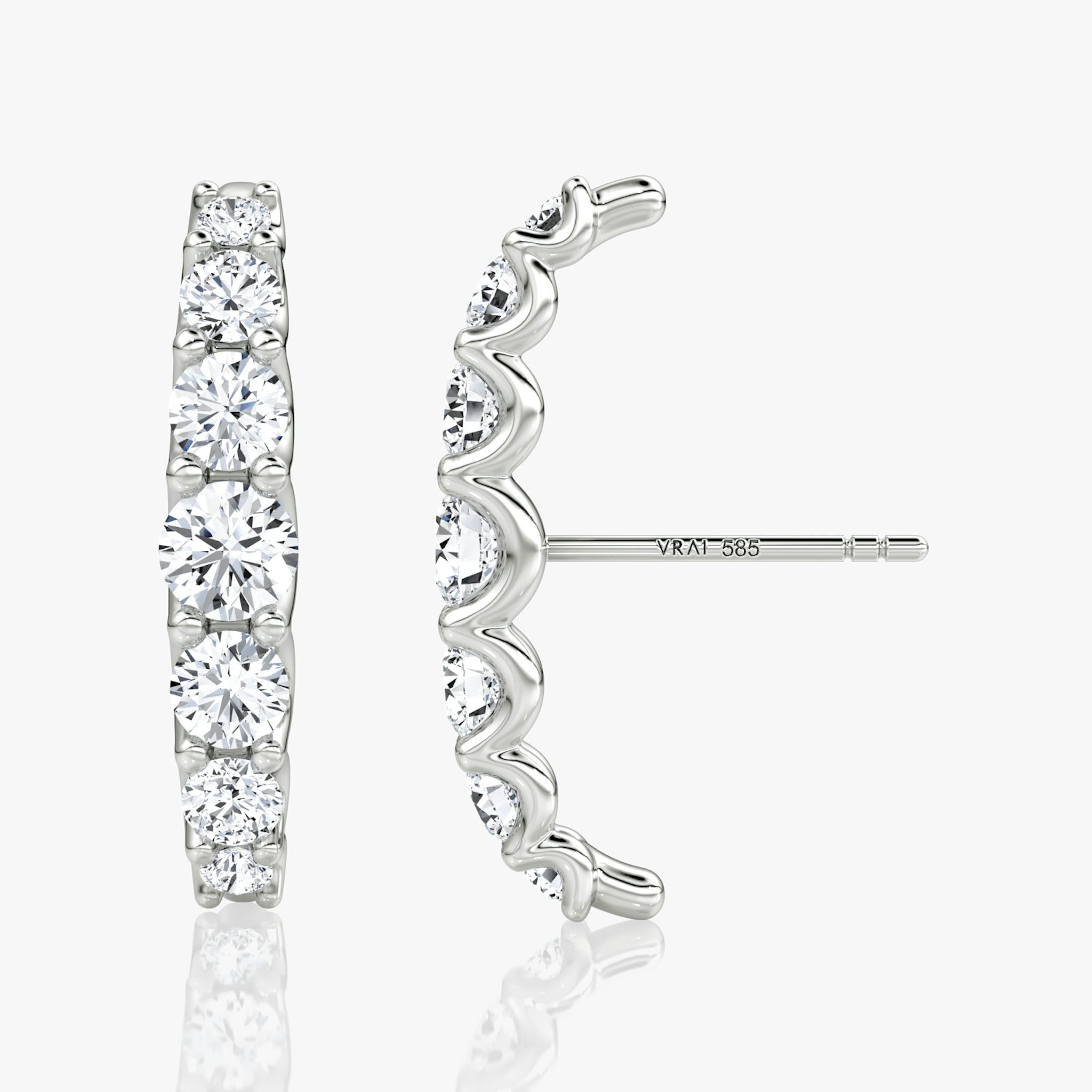 Eternity Cuff Stud | Round Brilliant | 14k | White Gold | caratWeight: 0.85ct
