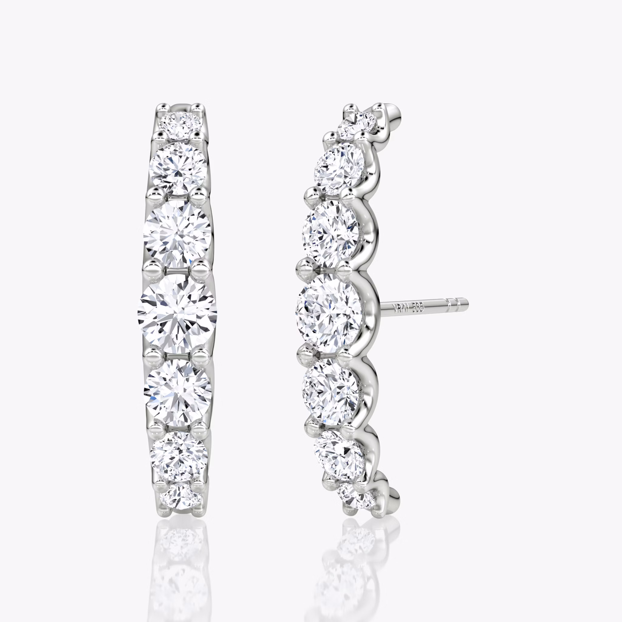 Eternity Cuff Stud | Round Brilliant | 14k | White Gold | caratWeight: 0.85ct