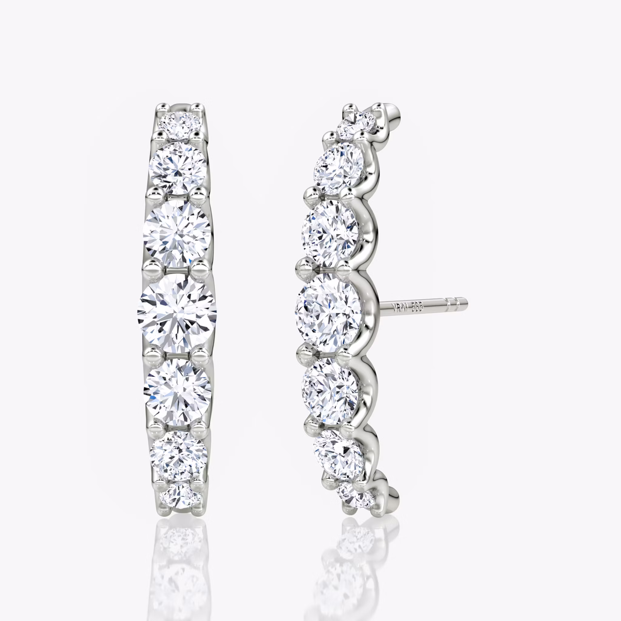 Pendiente Eternity Cuff Stud Brillante | White Gold
