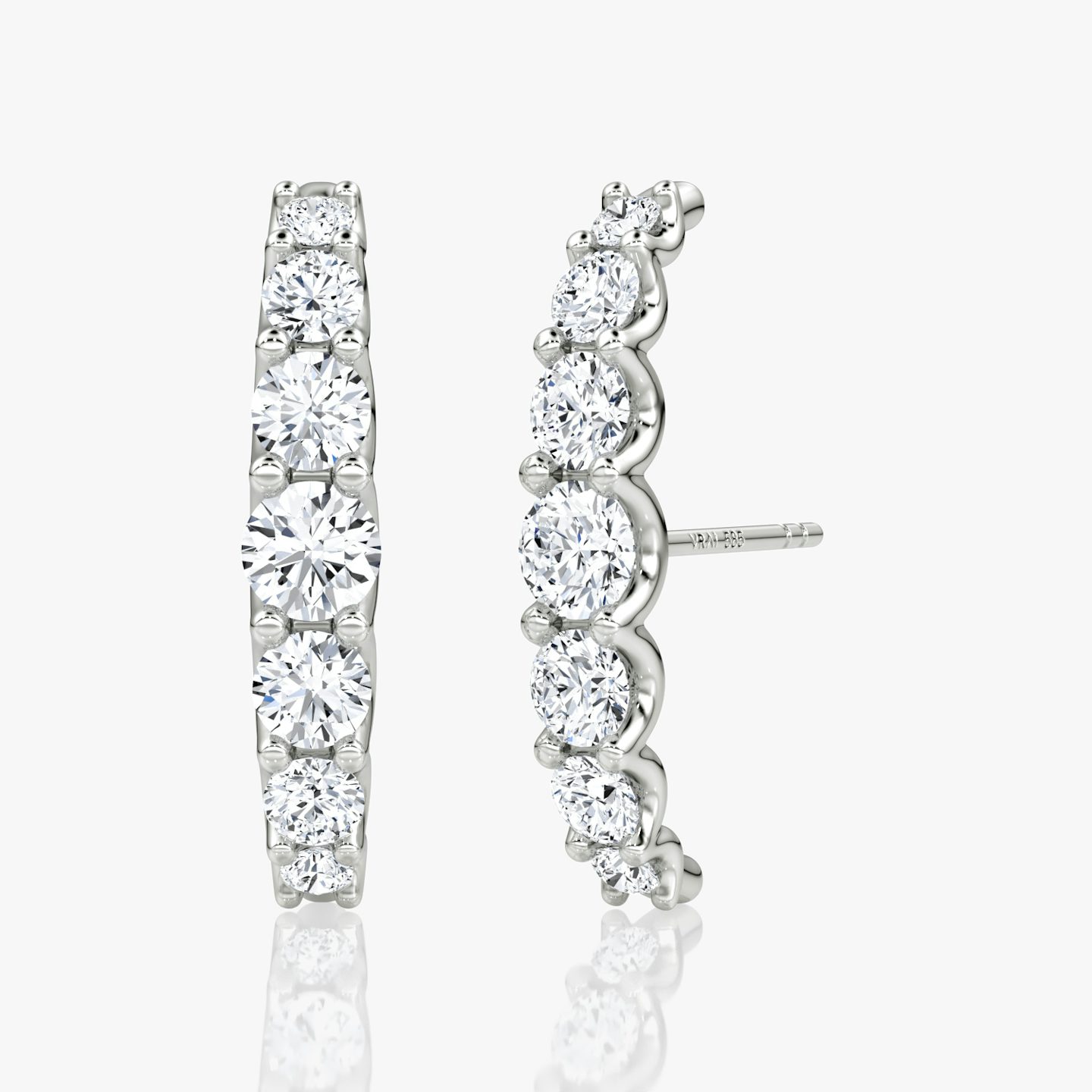 Pendiente Eternity Cuff Stud | Brillante | 14k | Oro blanco | caratWeight: 0.85ct