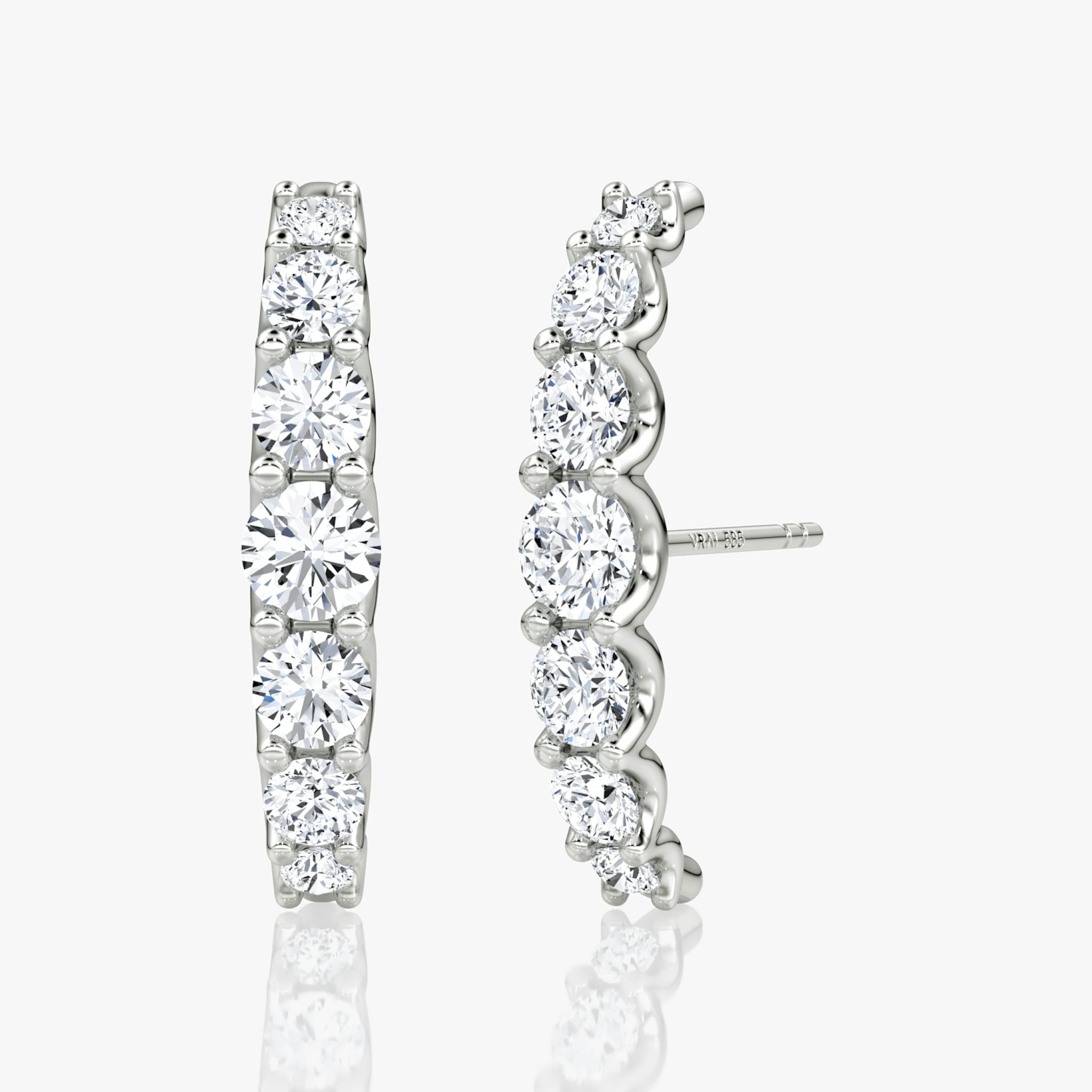 Eternity Cuff Stud | Round Brilliant | 14k | White Gold | caratWeight: 0.85ct