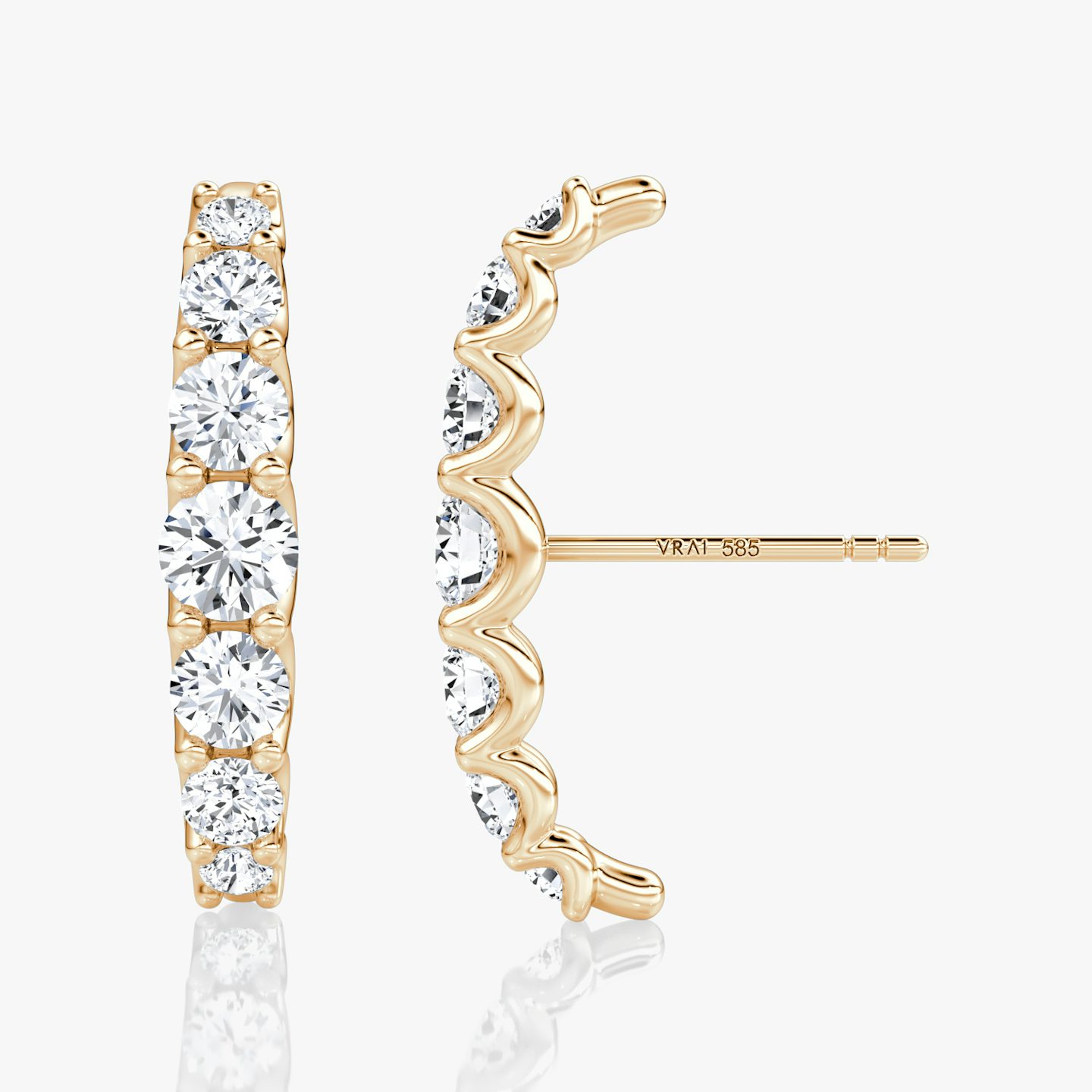 Pendiente Eternity Cuff Stud | Brillante | 14k | Oro rosa | caratWeight: 0.85ct