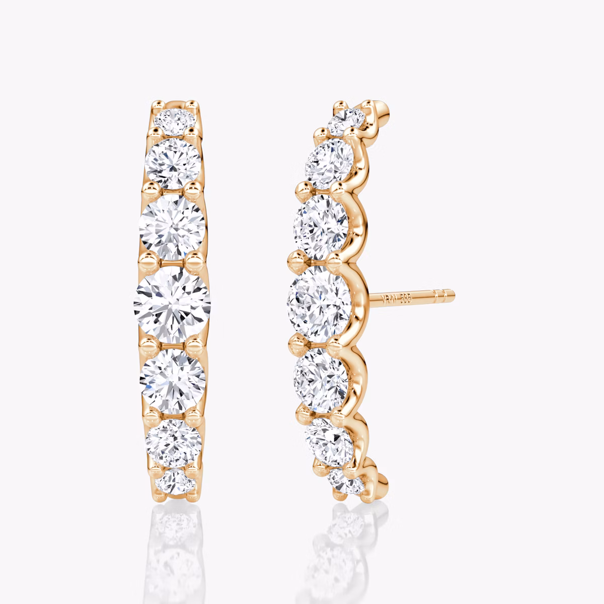 Eternity Cuff Stud | Round Brilliant | 14k | Rose Gold | caratWeight: 0.85ct