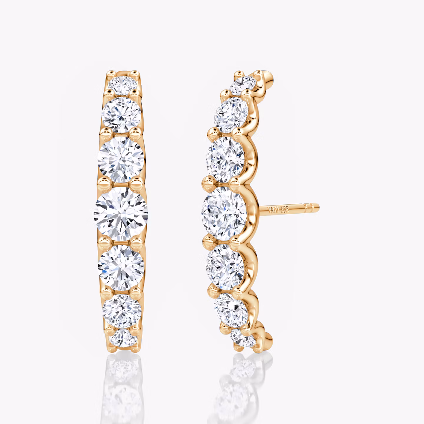 Eternity Cuff Stud Round Brilliant | Rose Gold