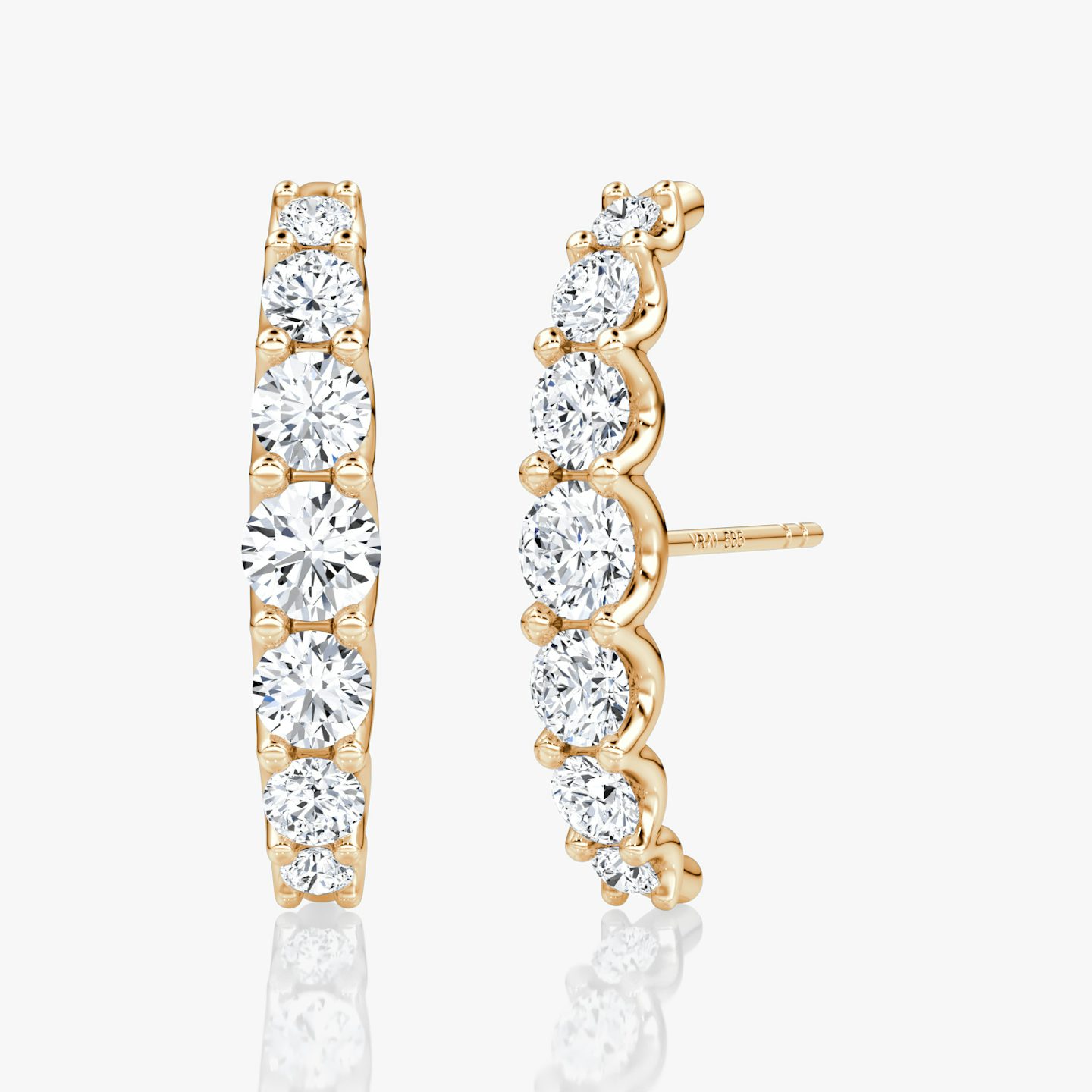 Pendiente Eternity Cuff Stud | Brillante | 14k | Oro rosa | caratWeight: 0.85ct
