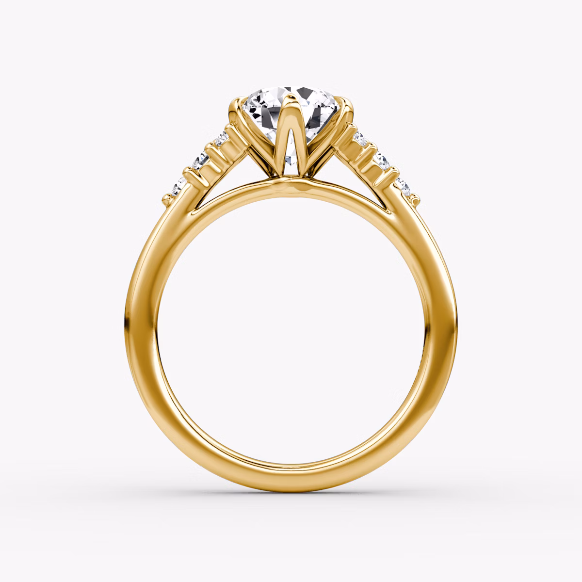 The Round Cluster Heirloom | Round Brilliant | 18k | Yellow Gold | bandAccent: Plain | caratWeight: other | diamondOrientation: vertical