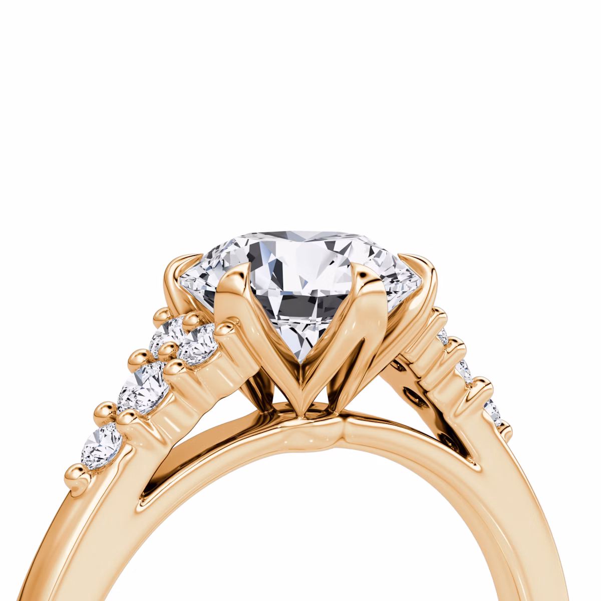 The Round Cluster Heirloom | Round Brilliant | 14k | Rose Gold | bandAccent: Plain | caratWeight: other | diamondOrientation: vertical