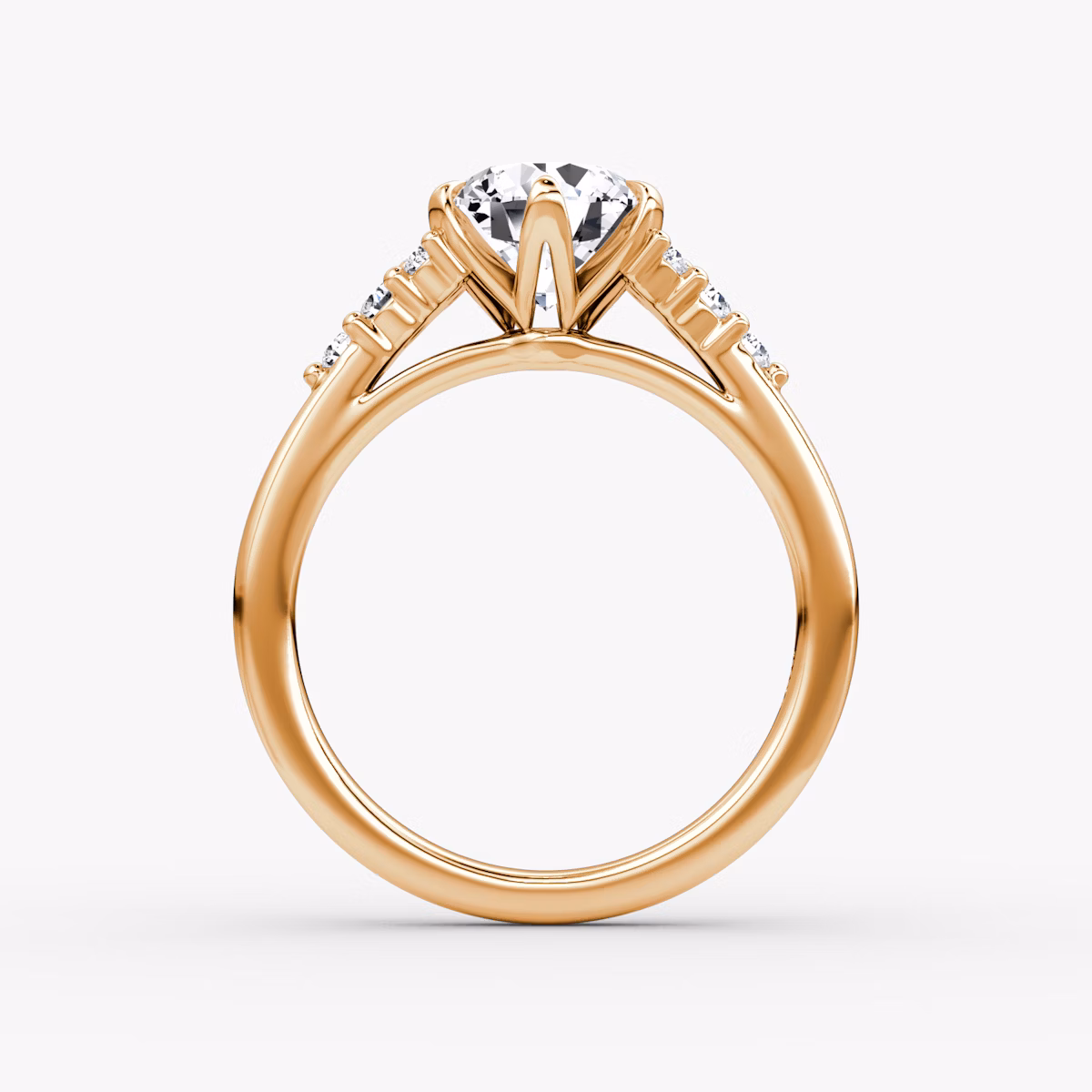 The Round Cluster Heirloom | Round Brilliant | 14k | Rose Gold | bandAccent: Plain | caratWeight: other | diamondOrientation: vertical
