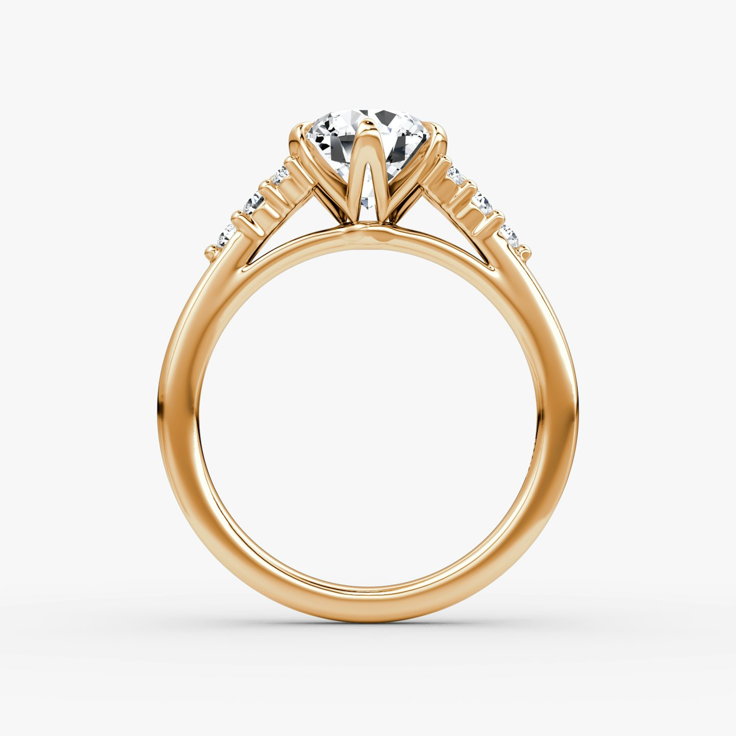 The Round Cluster Heirloom | Round Brilliant | 14k | Rose Gold | bandAccent: Plain | caratWeight: other | diamondOrientation: vertical