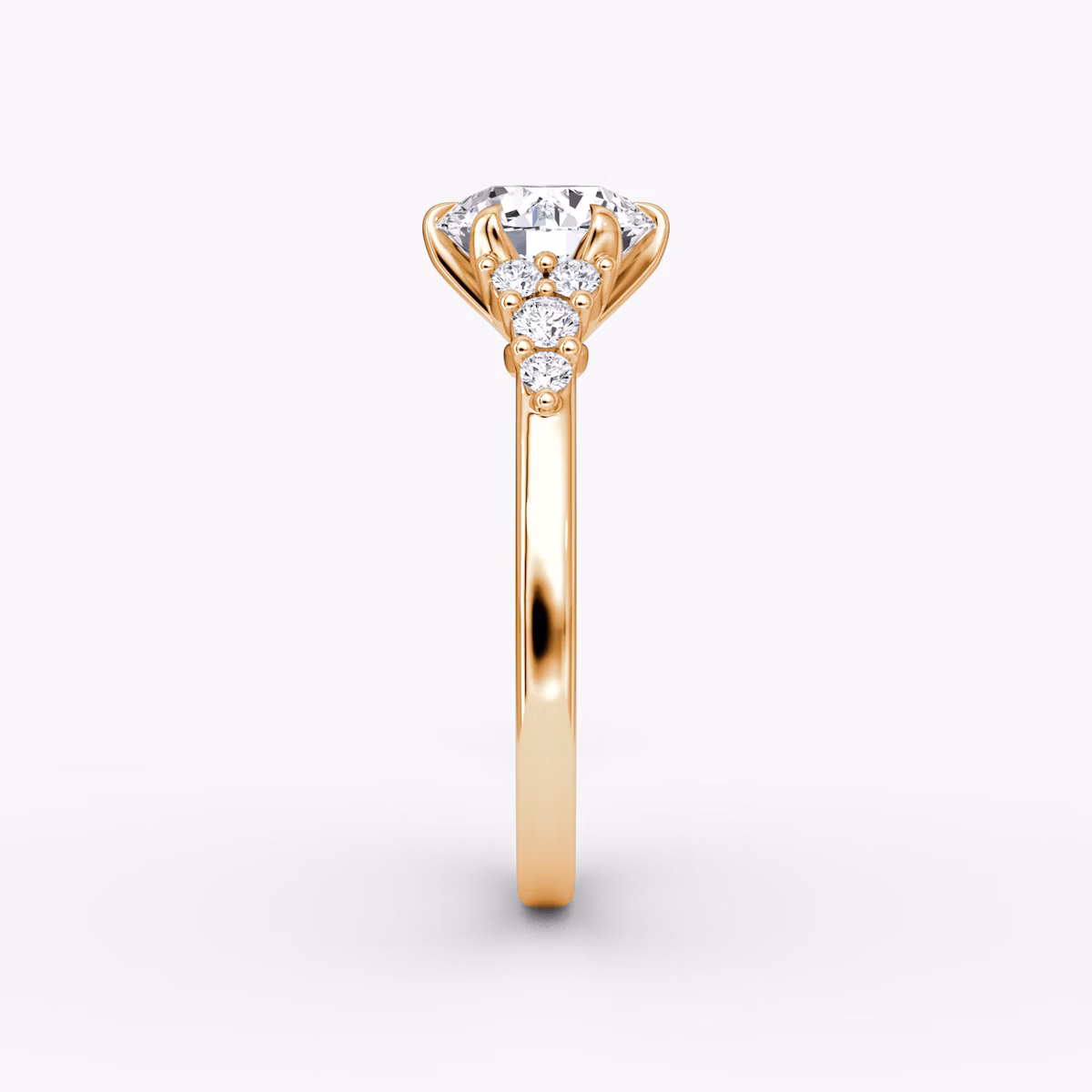 The Round Cluster Heirloom | Round Brilliant | 14k | Rose Gold | bandAccent: Plain | caratWeight: other | diamondOrientation: vertical