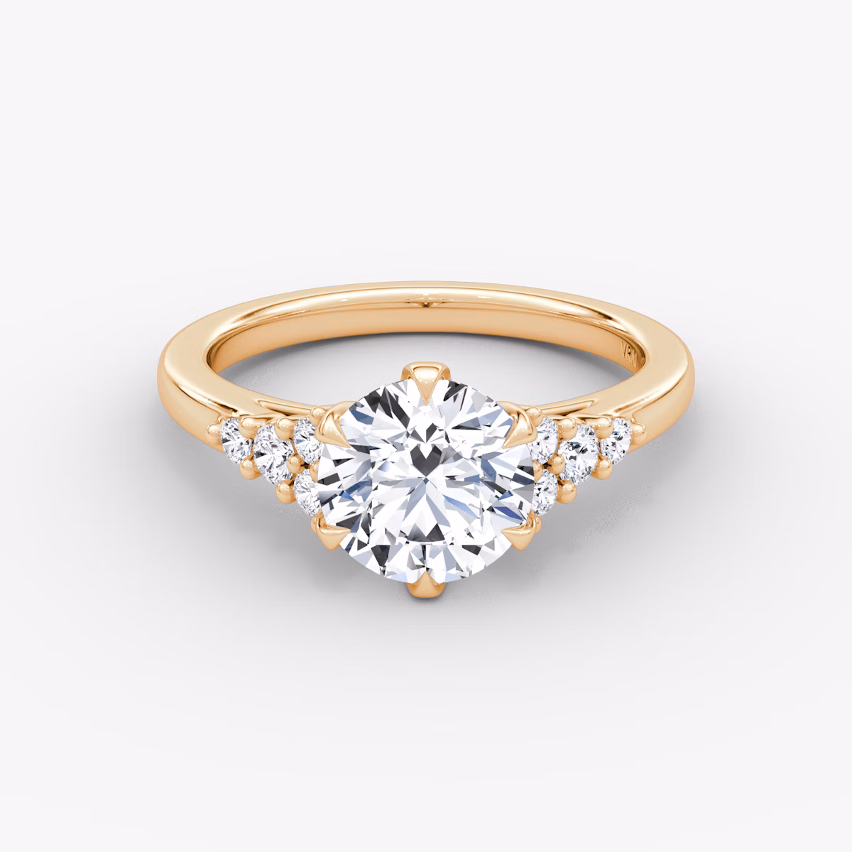 The Round Cluster Heirloom | Round Brilliant | 14k | Rose Gold | bandAccent: Plain | caratWeight: 1.0ct | diamondOrientation: vertical