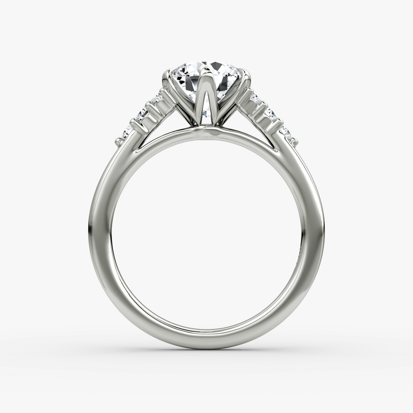 The Round Cluster Heirloom | Round Brilliant | Platinum | bandAccent: Plain | caratWeight: 1.0ct | diamondOrientation: vertical