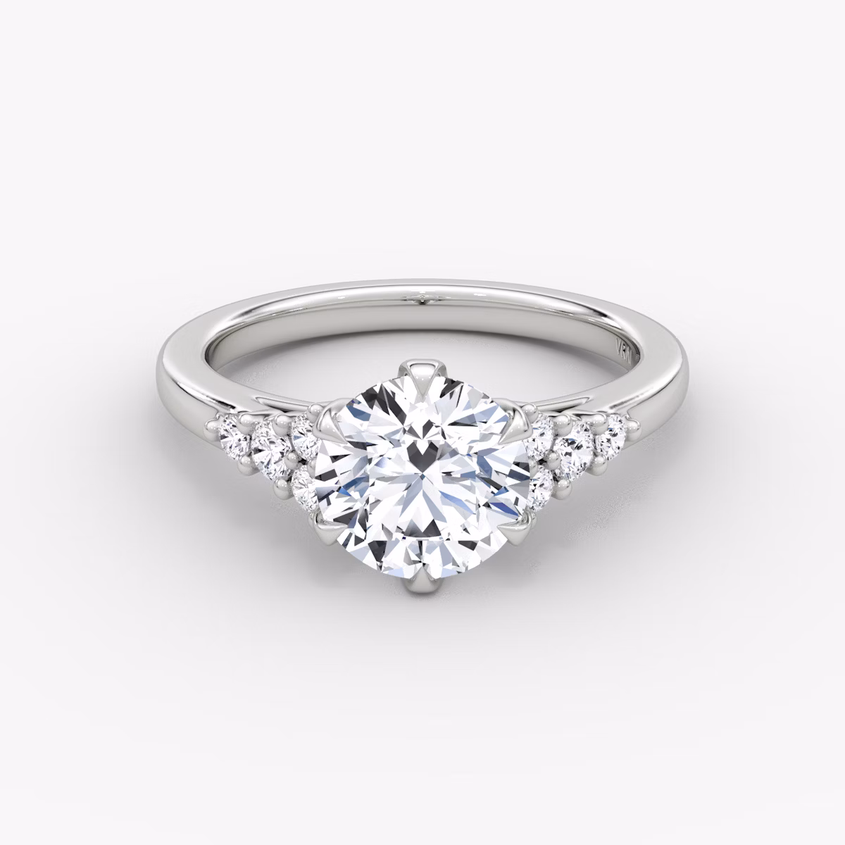The Round Cluster Heirloom | Round Brilliant | Platinum | bandAccent: Plain | caratWeight: other | diamondOrientation: vertical