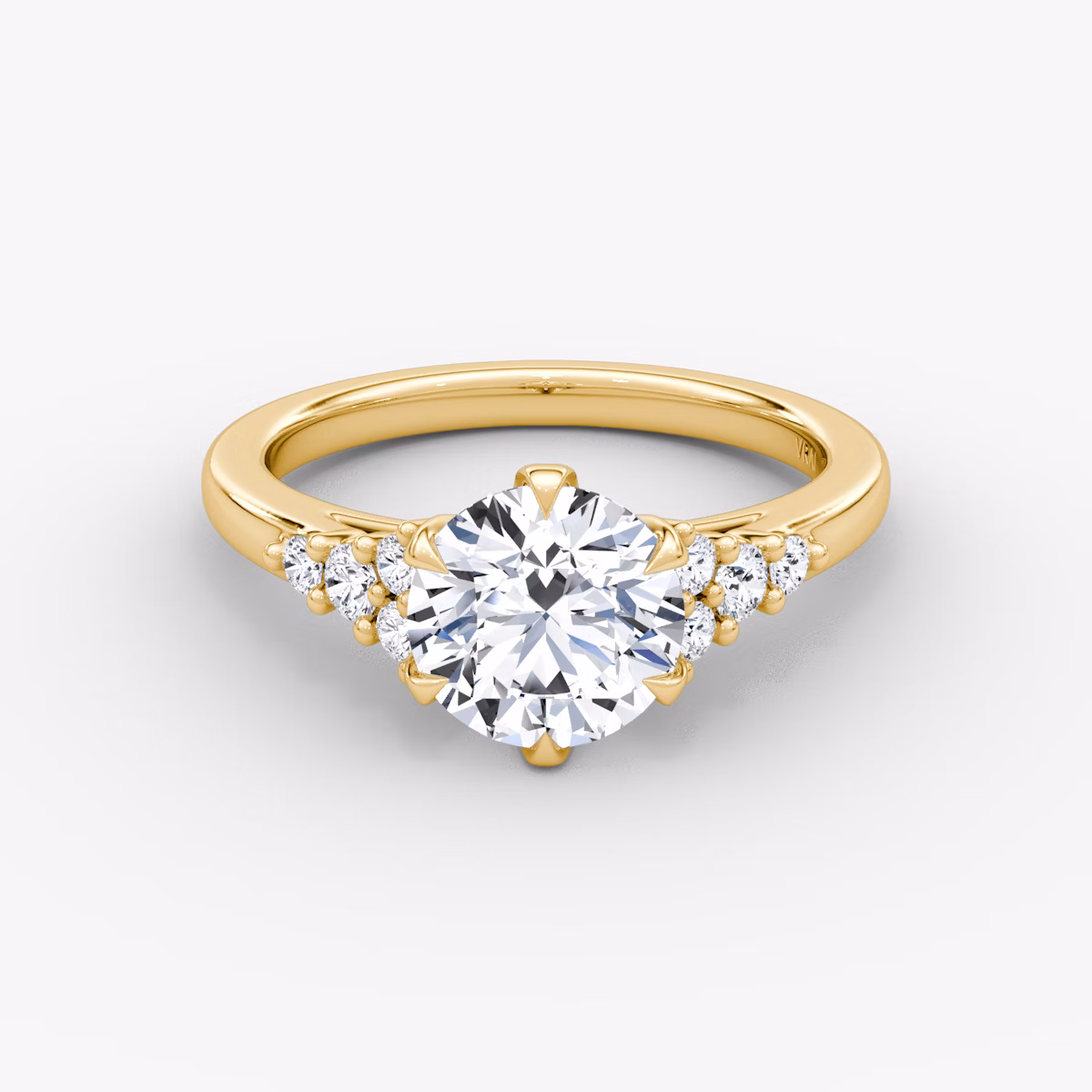 The Round Cluster Heirloom | Round Brilliant | 18k | Yellow Gold | bandAccent: Plain | caratWeight: 2.0ct | diamondOrientation: vertical