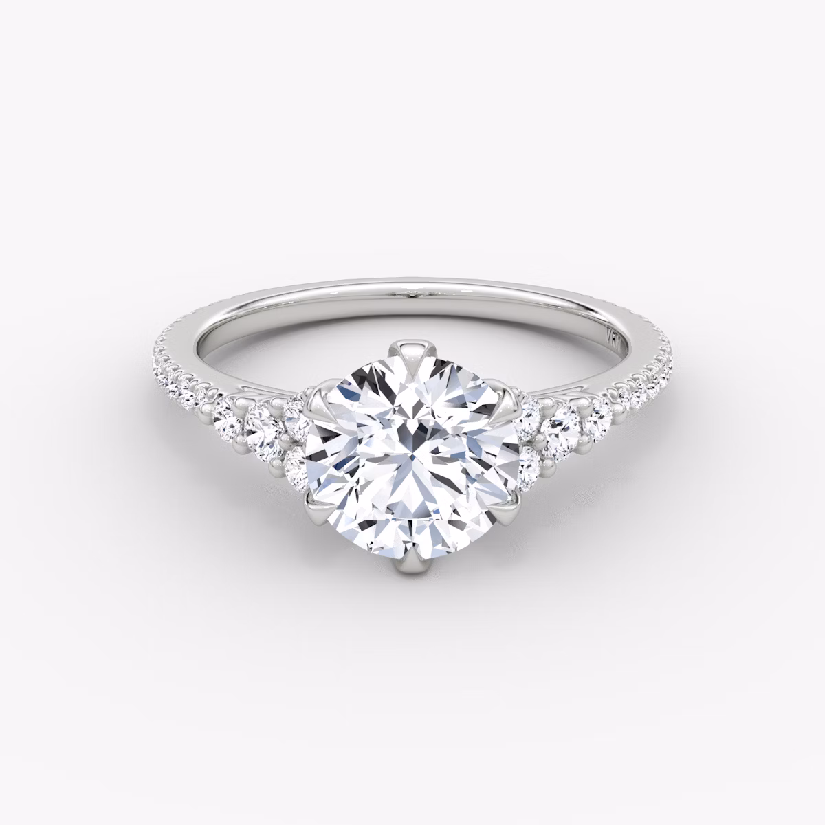 The Round Cluster Heirloom | Round Brilliant | 18k | White Gold | bandAccent: Pavé | caratWeight: 1.5ct | diamondOrientation: vertical