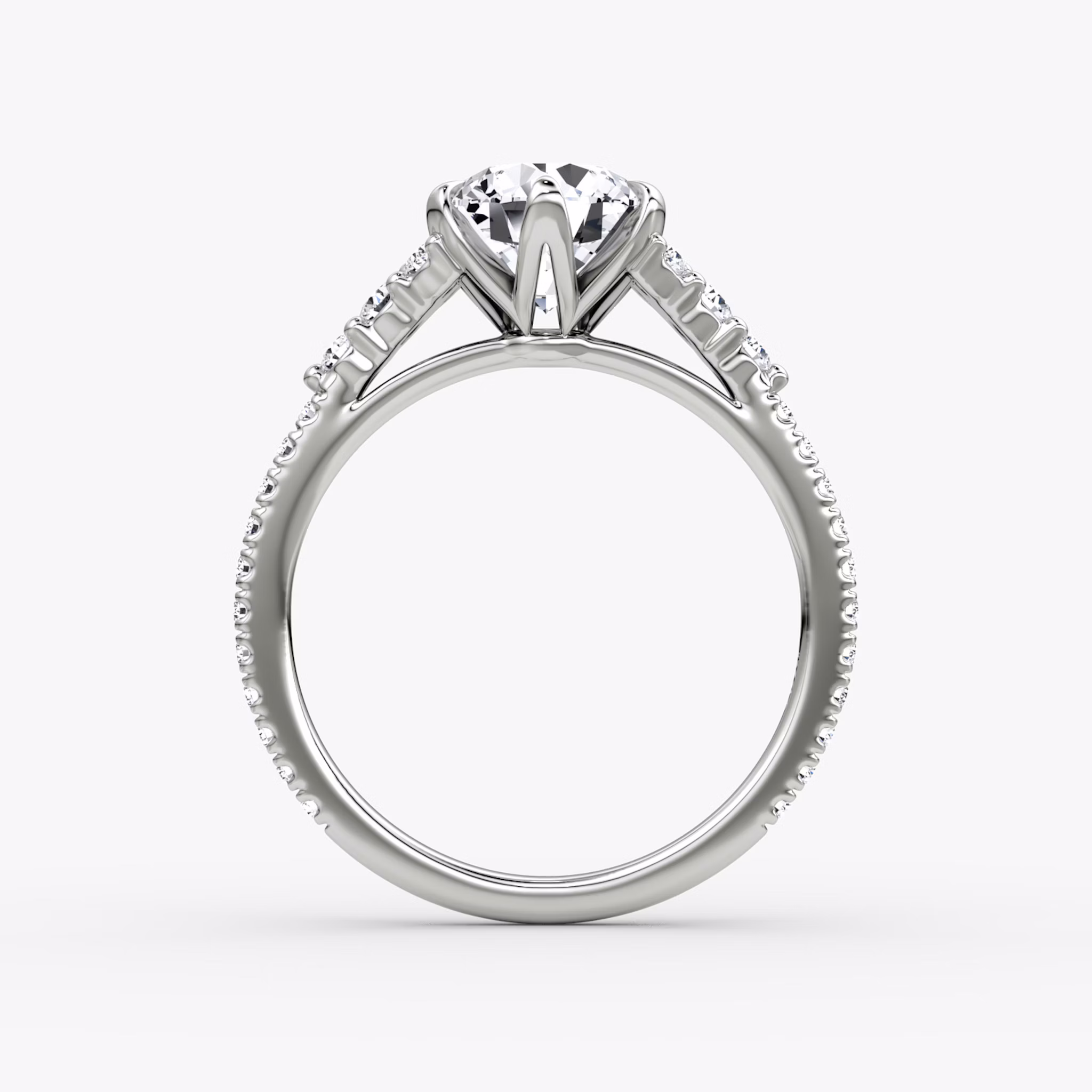 The Round Cluster Heirloom | Round Brilliant | 18k | White Gold | bandAccent: Pavé | caratWeight: other | diamondOrientation: vertical