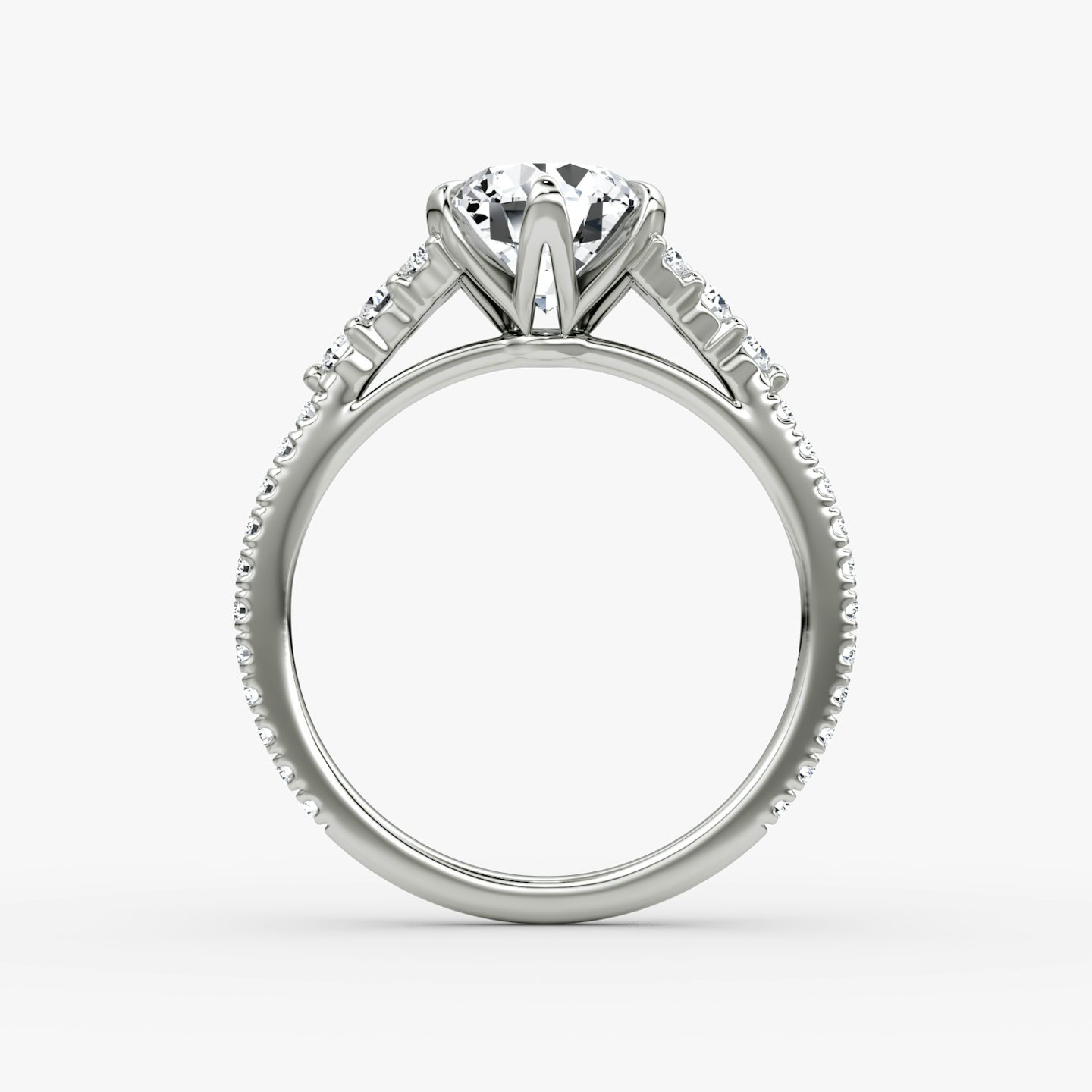The Round Cluster Heirloom | Round Brilliant | 18k | White Gold | bandAccent: Pavé | caratWeight: other | diamondOrientation: vertical