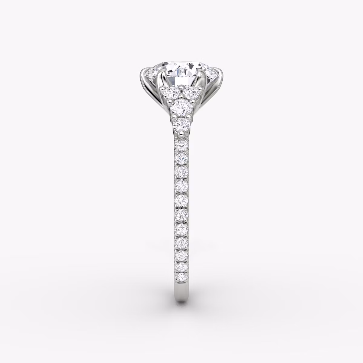 The Round Cluster Heirloom | Round Brilliant | Platinum | bandAccent: Pavé | caratWeight: other | diamondOrientation: vertical