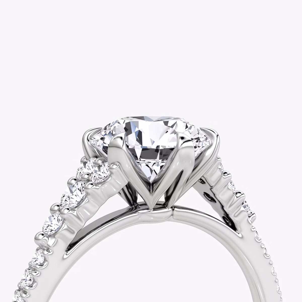 The Round Cluster Heirloom | Round Brilliant | Platinum | bandAccent: Pavé | caratWeight: other | diamondOrientation: vertical