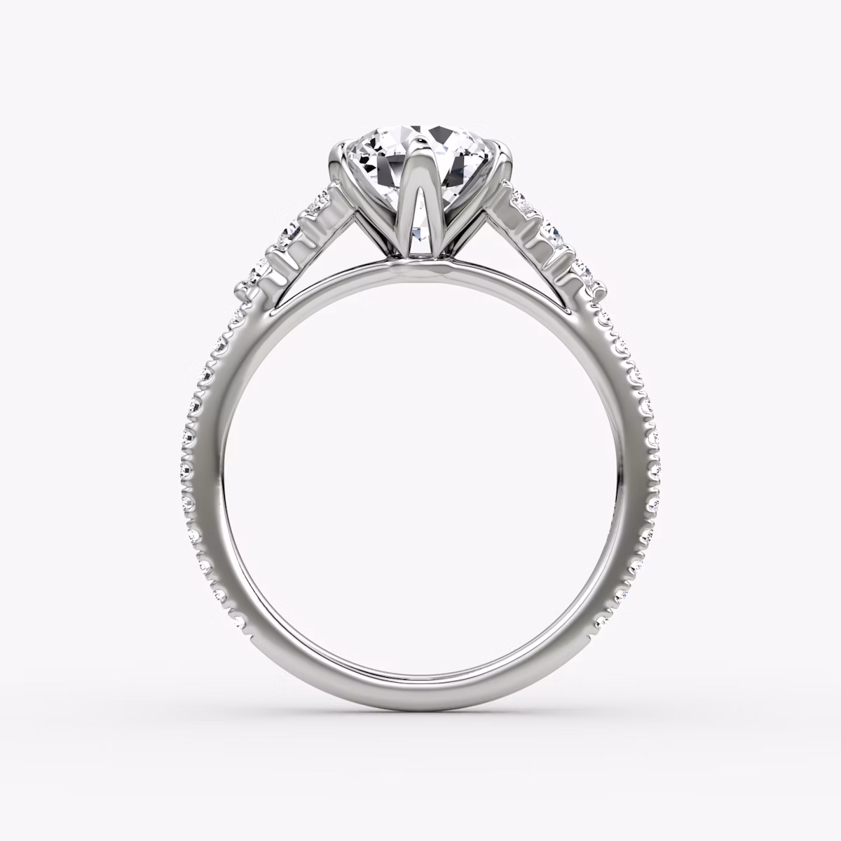 The Round Cluster Heirloom | Round Brilliant | Platinum | bandAccent: Pavé | caratWeight: other | diamondOrientation: vertical