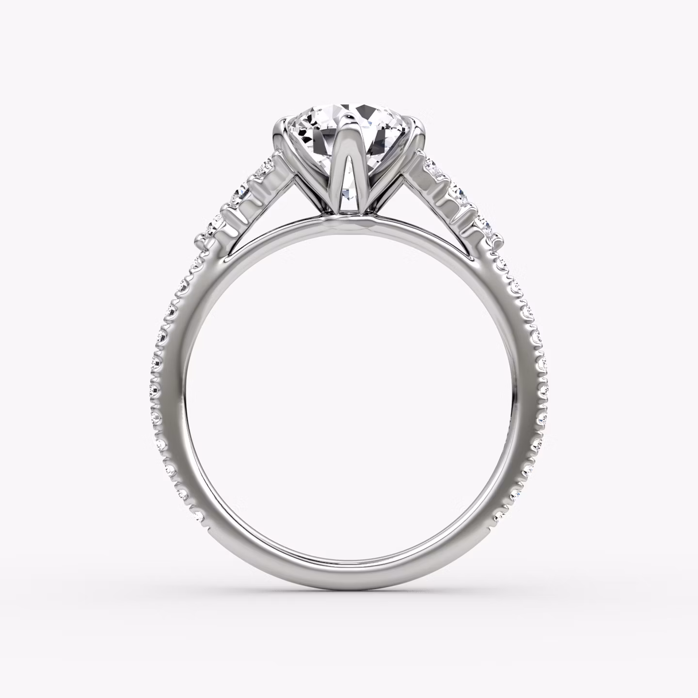 The Round Cluster Heirloom | Round Brilliant | Platinum | bandAccent: Pavé | caratWeight: other | diamondOrientation: vertical