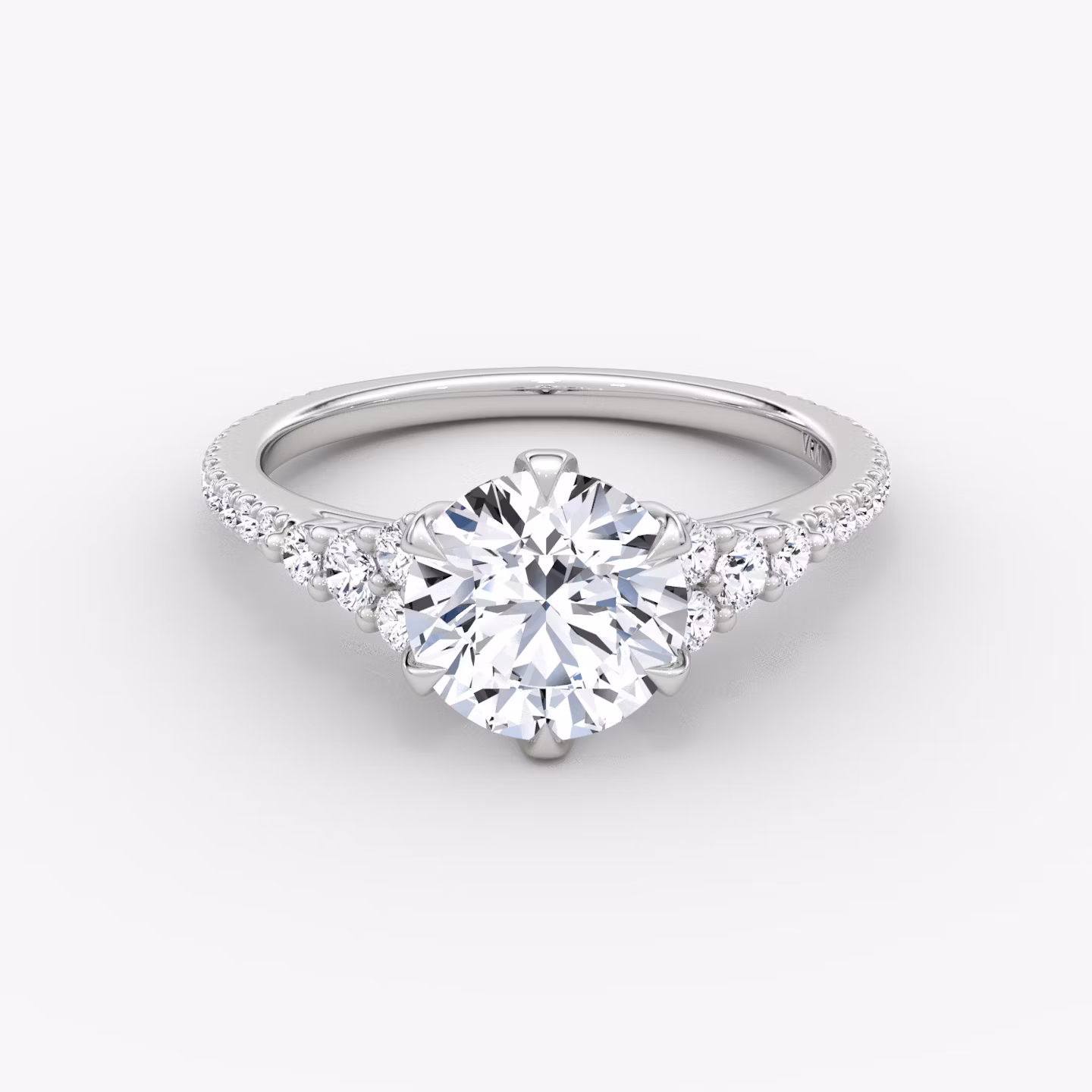 The Round Cluster Heirloom | Round Brilliant | Platinum | bandAccent: Pavé | caratWeight: 2.0ct | diamondOrientation: vertical