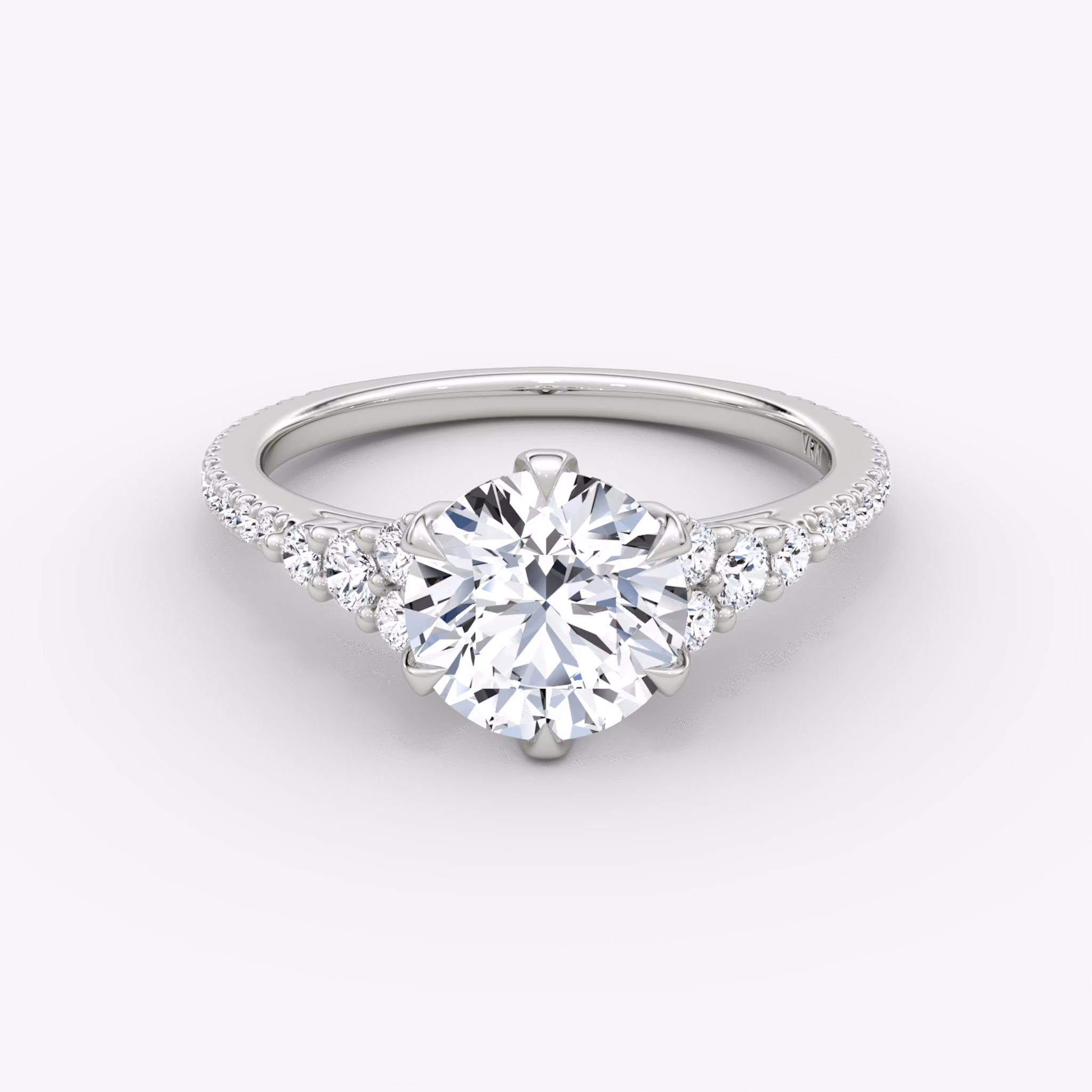 The Round Cluster Heirloom | Rund | 18k | Weißgold | bandAccent: Mit Pavé-Besatz | caratWeight: 2.0ct | diamondOrientation: vertical