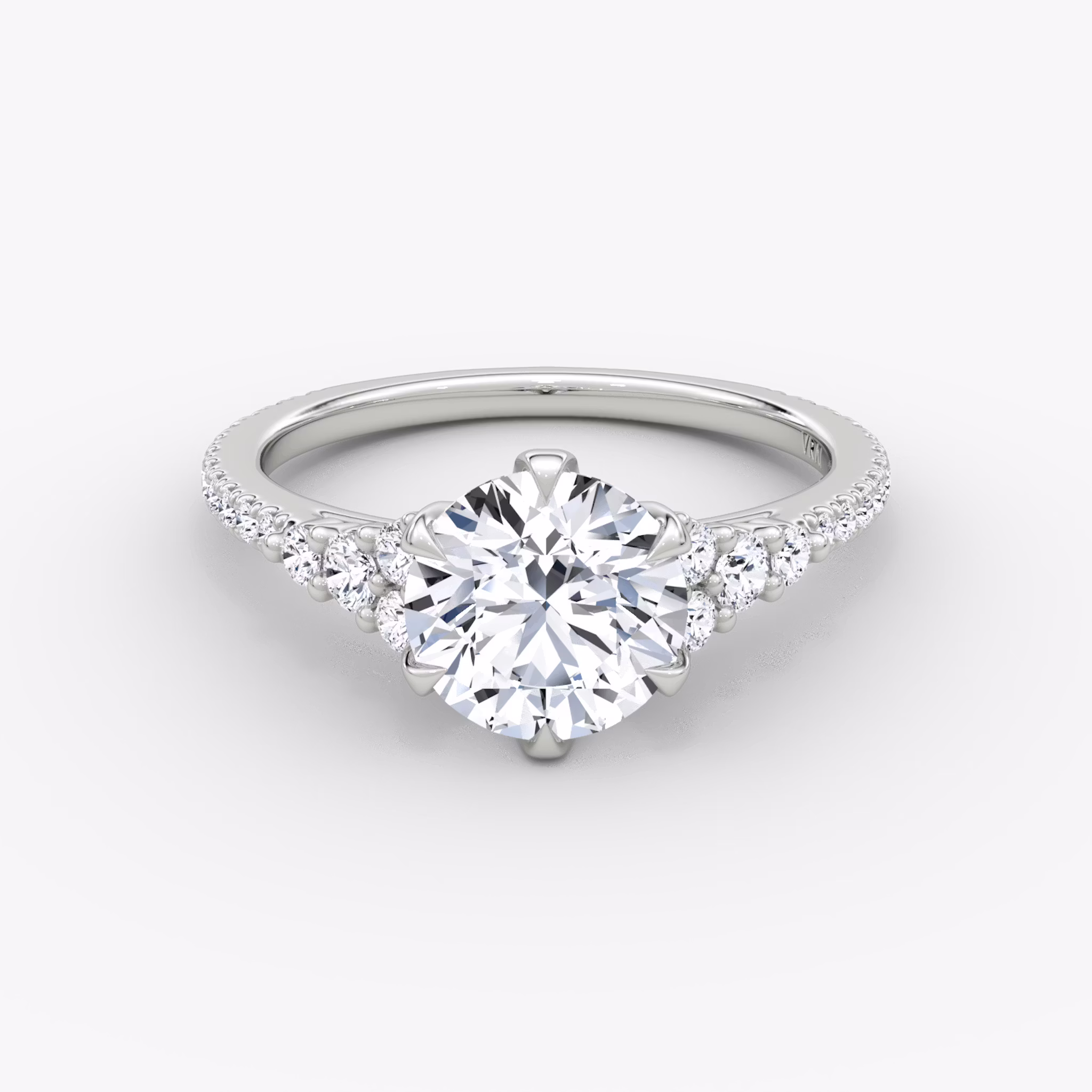 The Round Cluster Heirloom | Rund | 18k | Weißgold | bandAccent: Mit Pavé-Besatz | caratWeight: 2.0ct | diamondOrientation: vertical