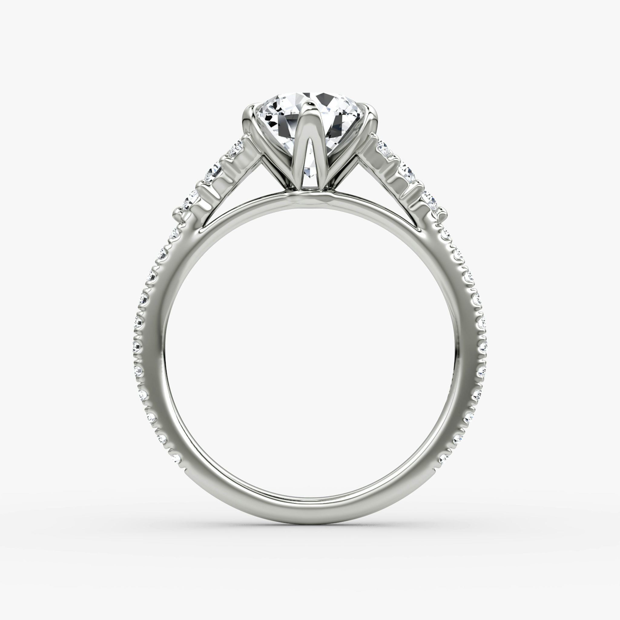 The Round Cluster Heirloom | Rund | 18k | Weißgold | bandAccent: Mit Pavé-Besatz | caratWeight: 2.0ct | diamondOrientation: vertical