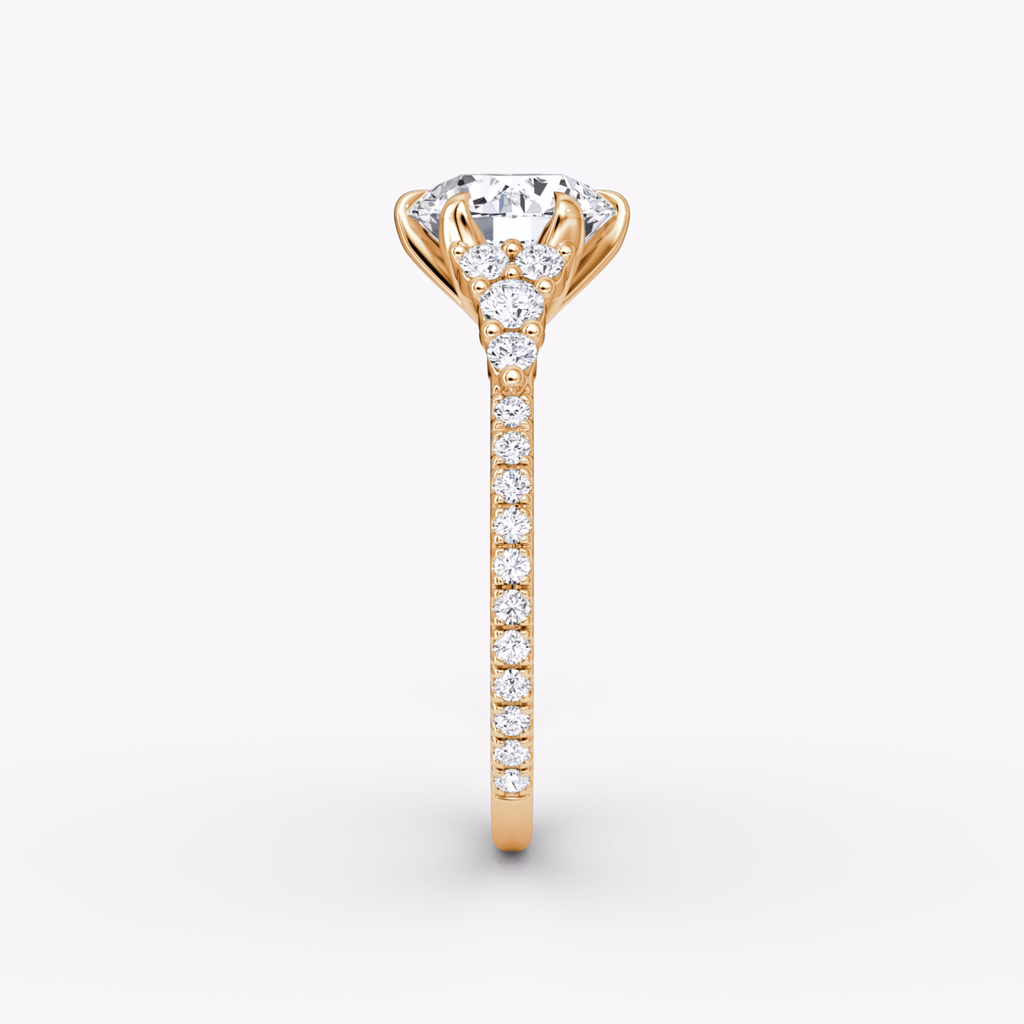 The Round Cluster Heirloom | Rund | 14k | Roségold | bandAccent: Mit Pavé-Besatz | caratWeight: 1.5ct | diamondOrientation: vertical