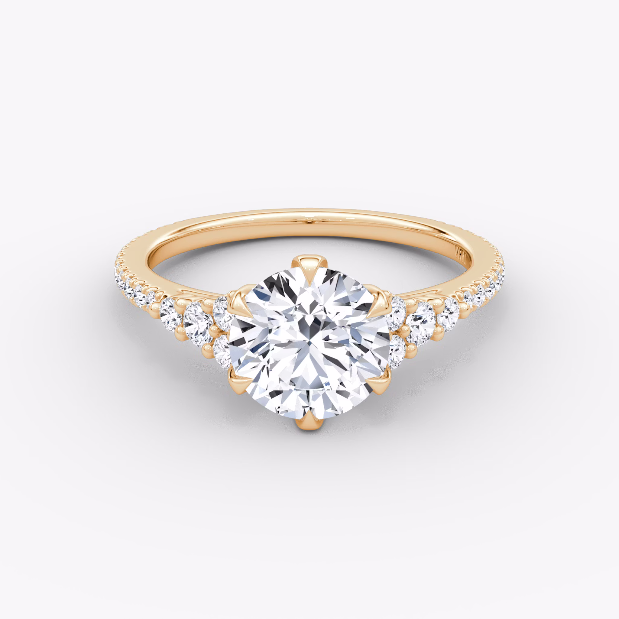 The Round Cluster Heirloom | Rund | 14k | Roségold | bandAccent: Mit Pavé-Besatz | caratWeight: 1.5ct | diamondOrientation: vertical