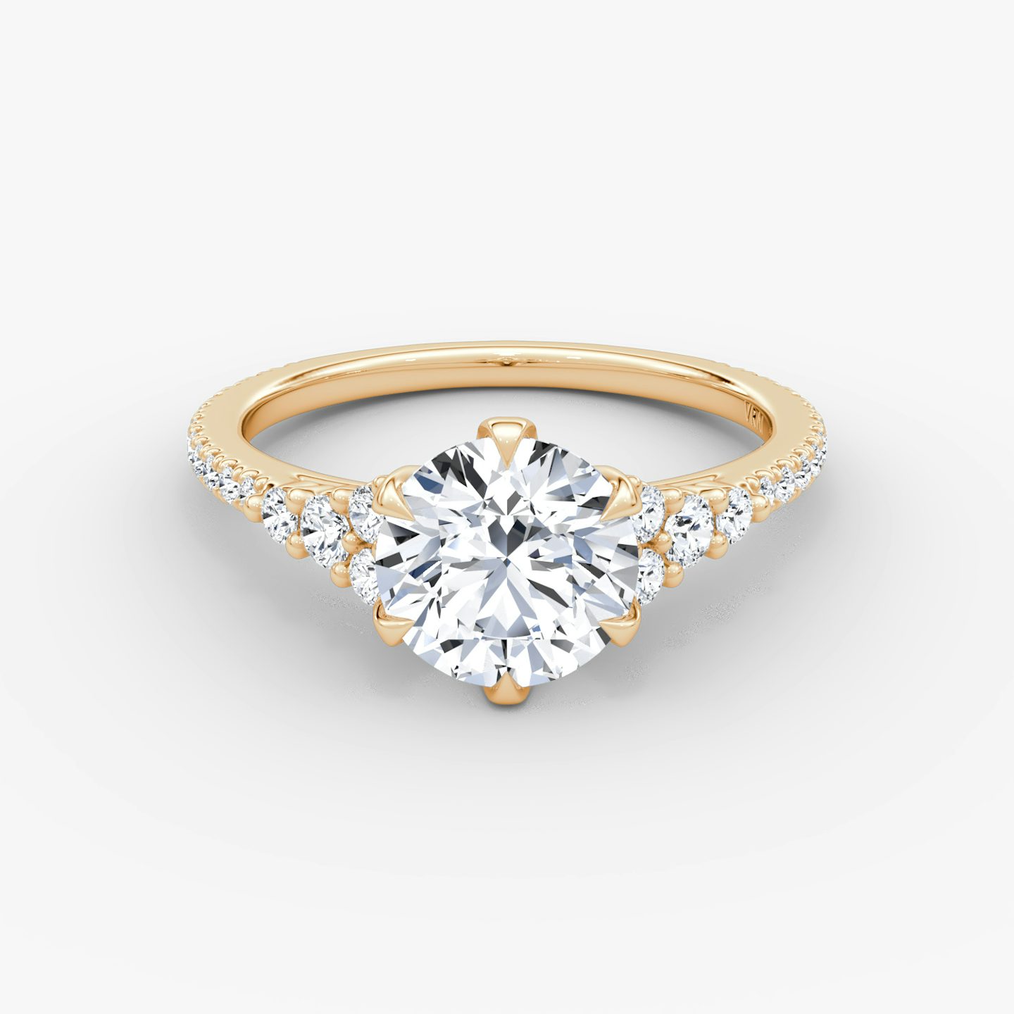 The Round Cluster Heirloom | Round Brilliant | 14k | Rose Gold | bandAccent: Pavé | caratWeight: 1.0ct | diamondOrientation: vertical