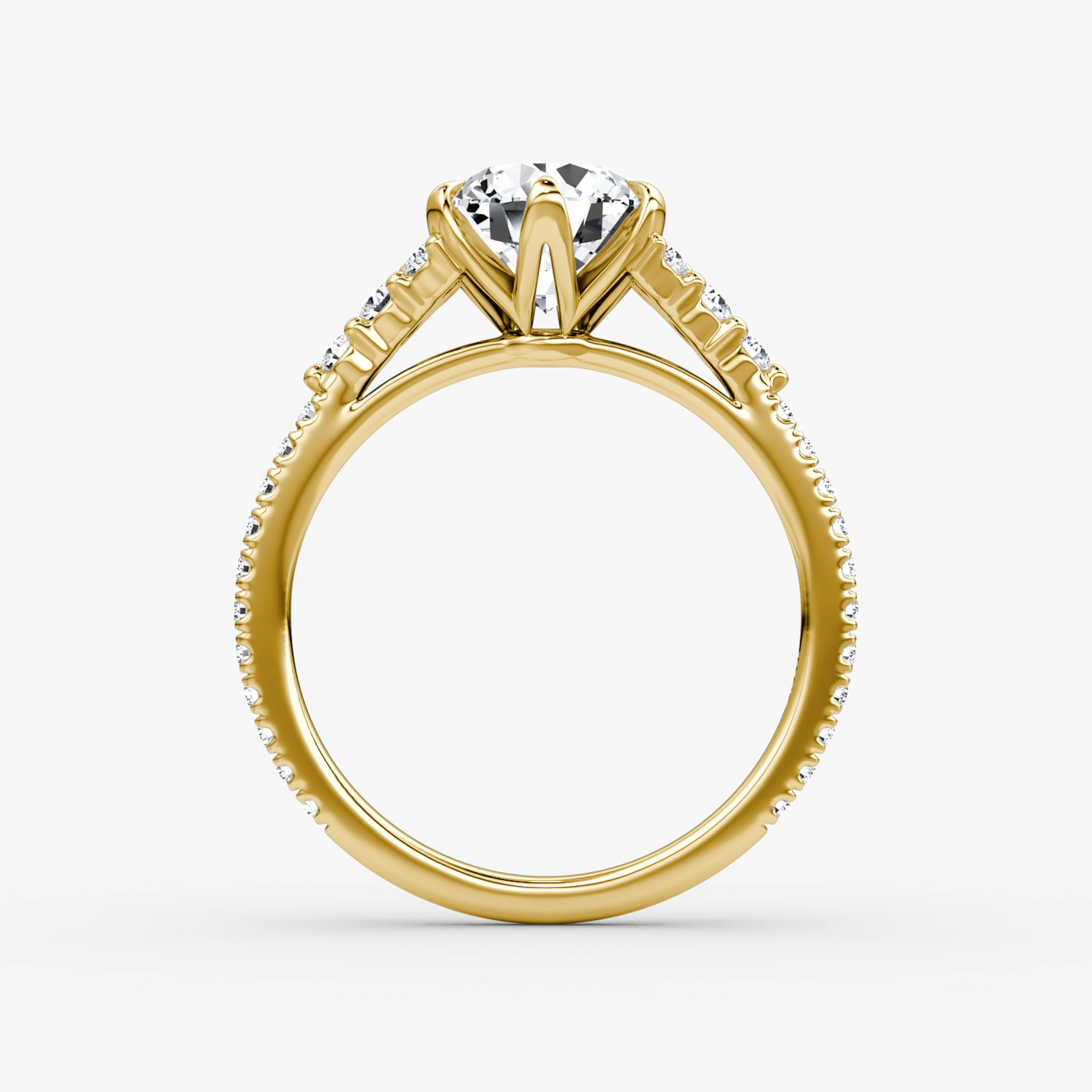 The Round Cluster Heirloom | Rund | 18k | Gelbgold | bandAccent: Mit Pavé-Besatz | caratWeight: 1.5ct | diamondOrientation: vertical
