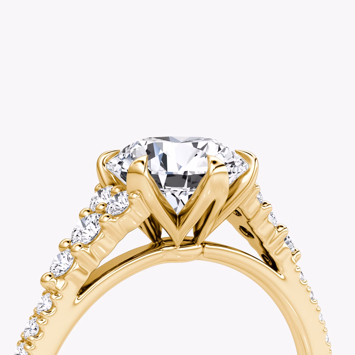The Round Cluster Heirloom | Round Brilliant | 18k | Yellow Gold | bandAccent: Pavé | caratWeight: 1.0ct | diamondOrientation: vertical