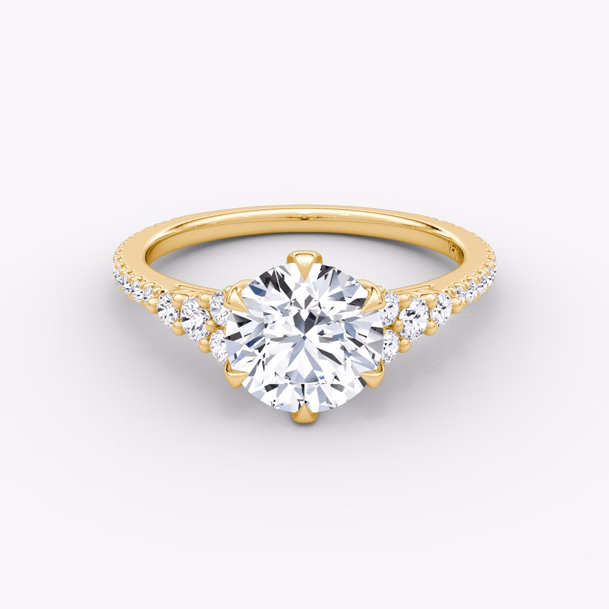 The Round Cluster Heirloom | Round Brilliant | 18k | Yellow Gold | bandAccent: Pavé | caratWeight: other | diamondOrientation: vertical