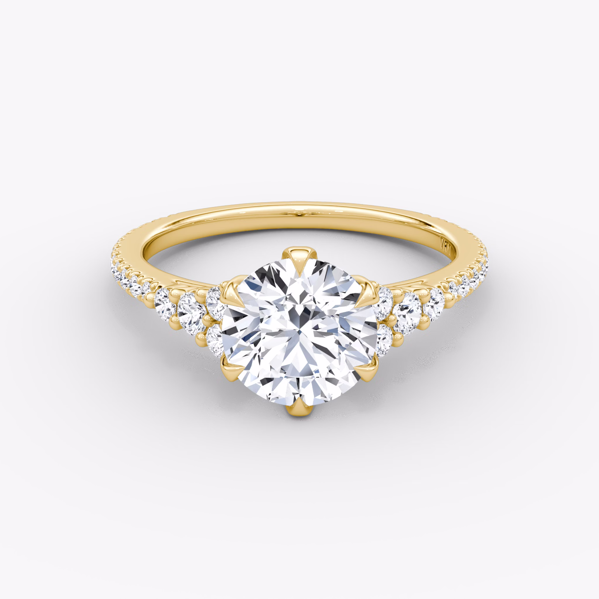 The Round Cluster Heirloom | Rund | 18k | Gelbgold | bandAccent: Mit Pavé-Besatz | caratWeight: other | diamondOrientation: vertical