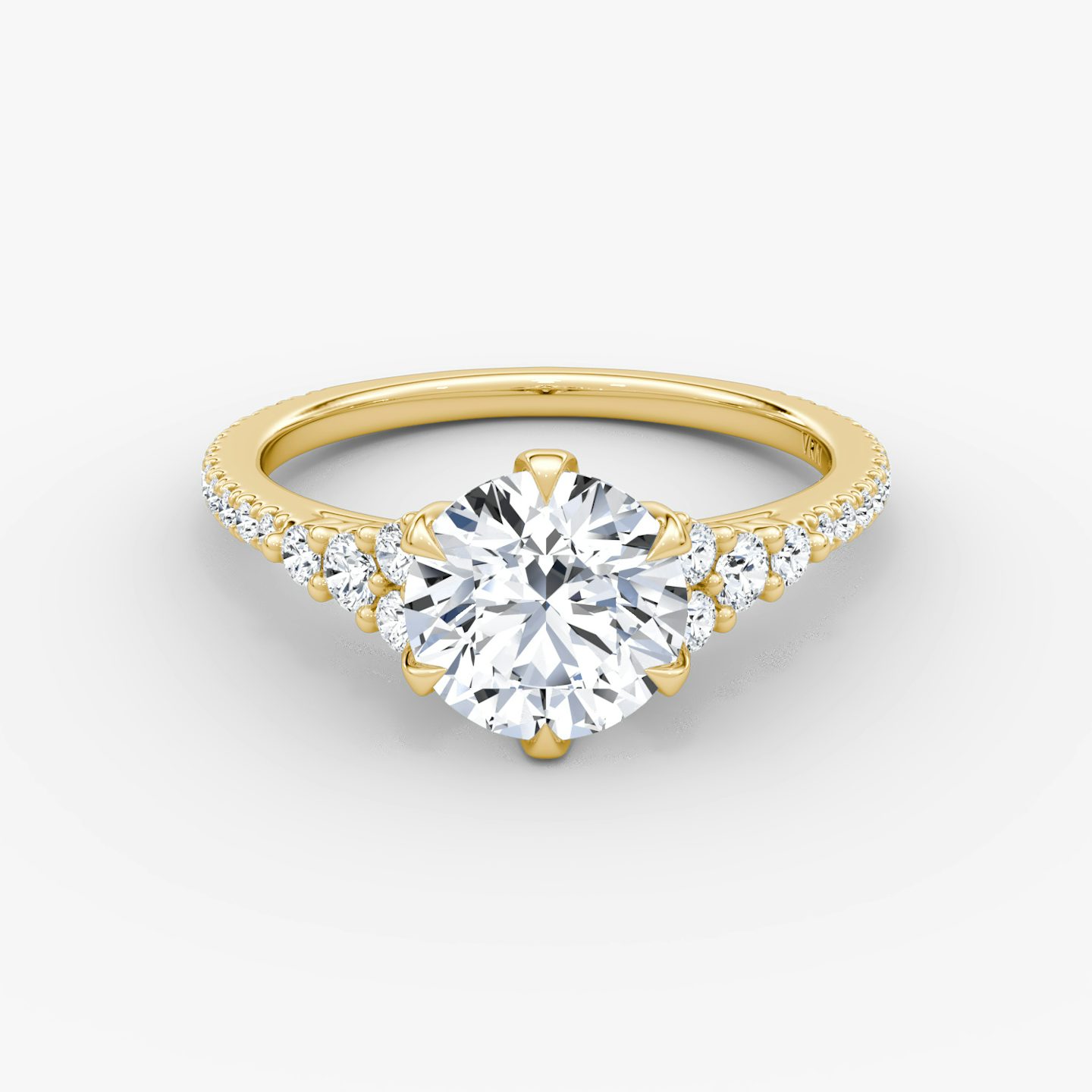 The Round Cluster Heirloom | Round Brilliant | 18k | Yellow Gold | bandAccent: Pavé | caratWeight: other | diamondOrientation: vertical