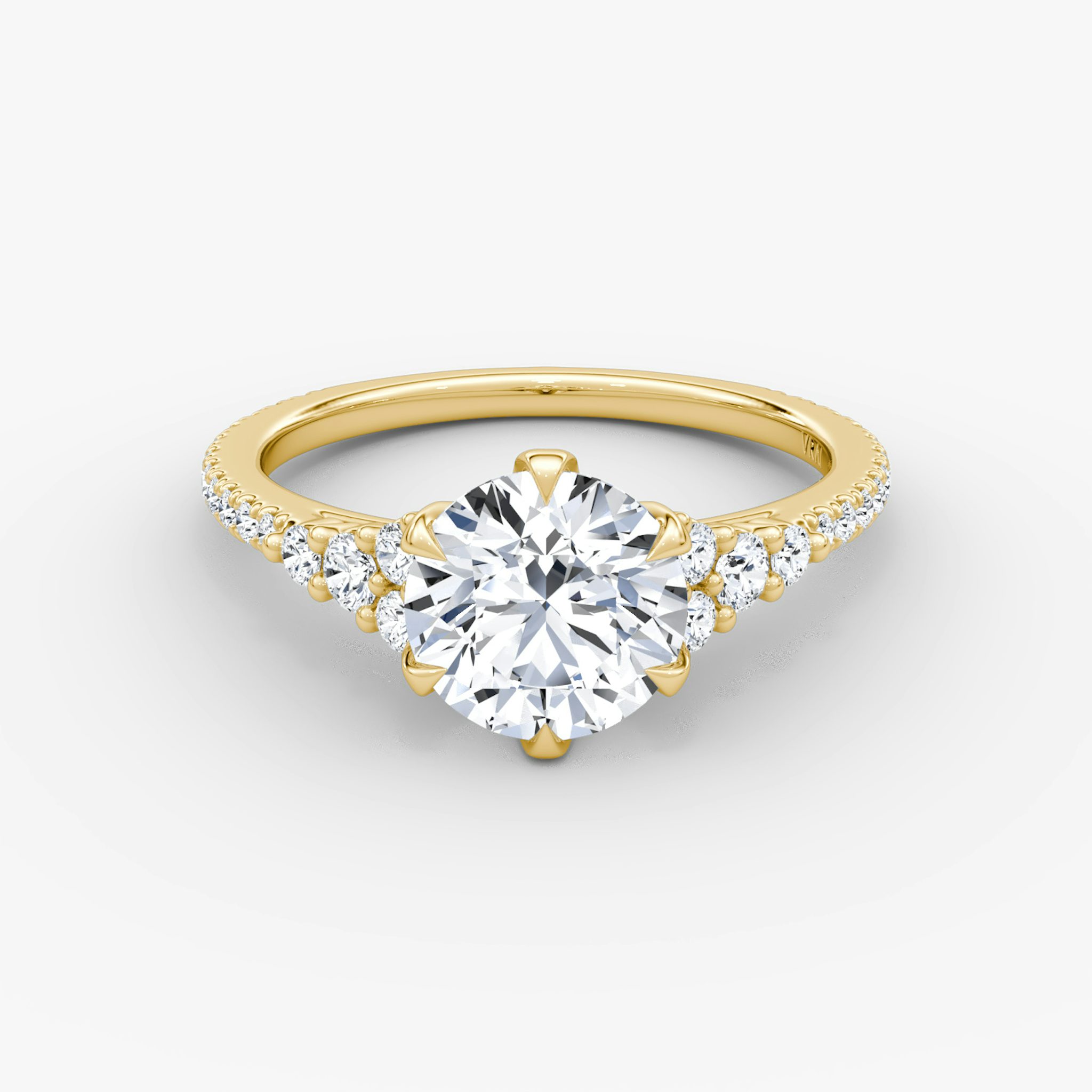 The Round Cluster Heirloom | Rund | 18k | Gelbgold | bandAccent: Mit Pavé-Besatz | caratWeight: other | diamondOrientation: vertical