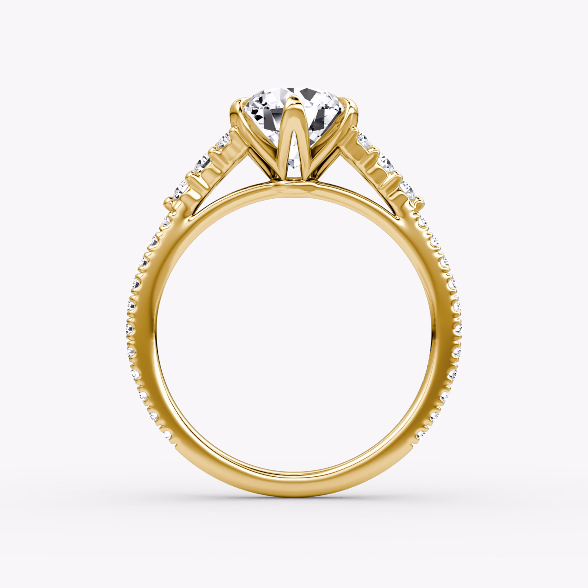 The Round Cluster Heirloom | Rund | 18k | Gelbgold | bandAccent: Mit Pavé-Besatz | caratWeight: 2.0ct | diamondOrientation: vertical