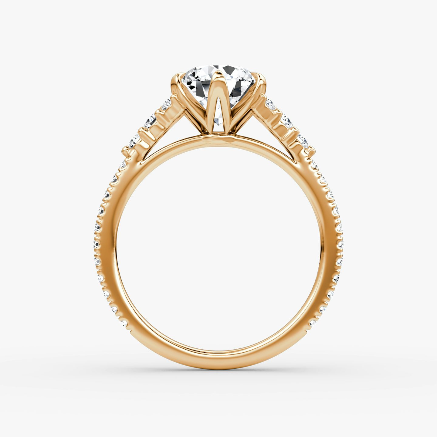 The Round Cluster Heirloom | Round Brilliant | 14k | Rose Gold | bandAccent: Pavé | caratWeight: other | diamondOrientation: vertical