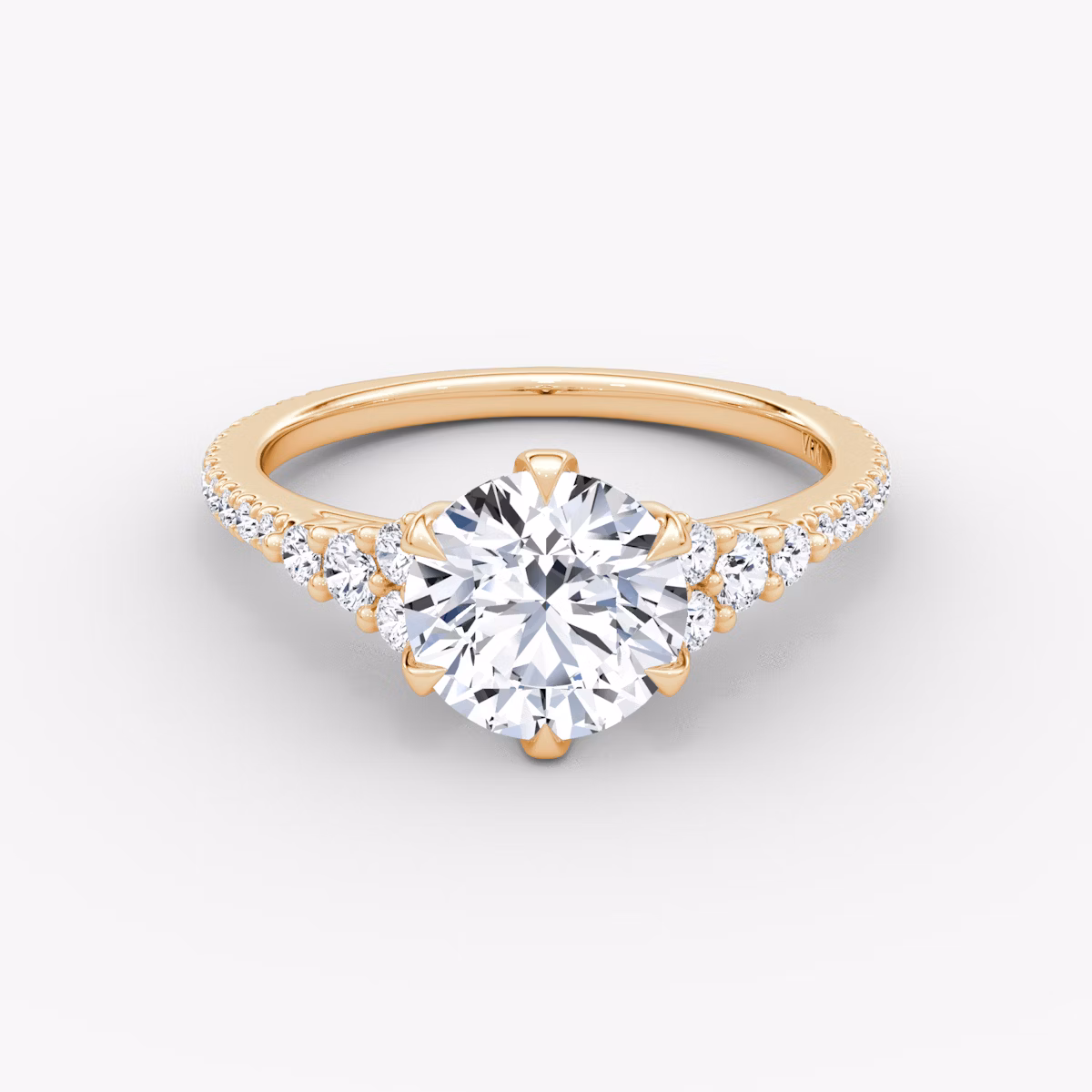 The Round Cluster Heirloom | Round Brilliant | 14k | Rose Gold | bandAccent: Pavé | caratWeight: other | diamondOrientation: vertical