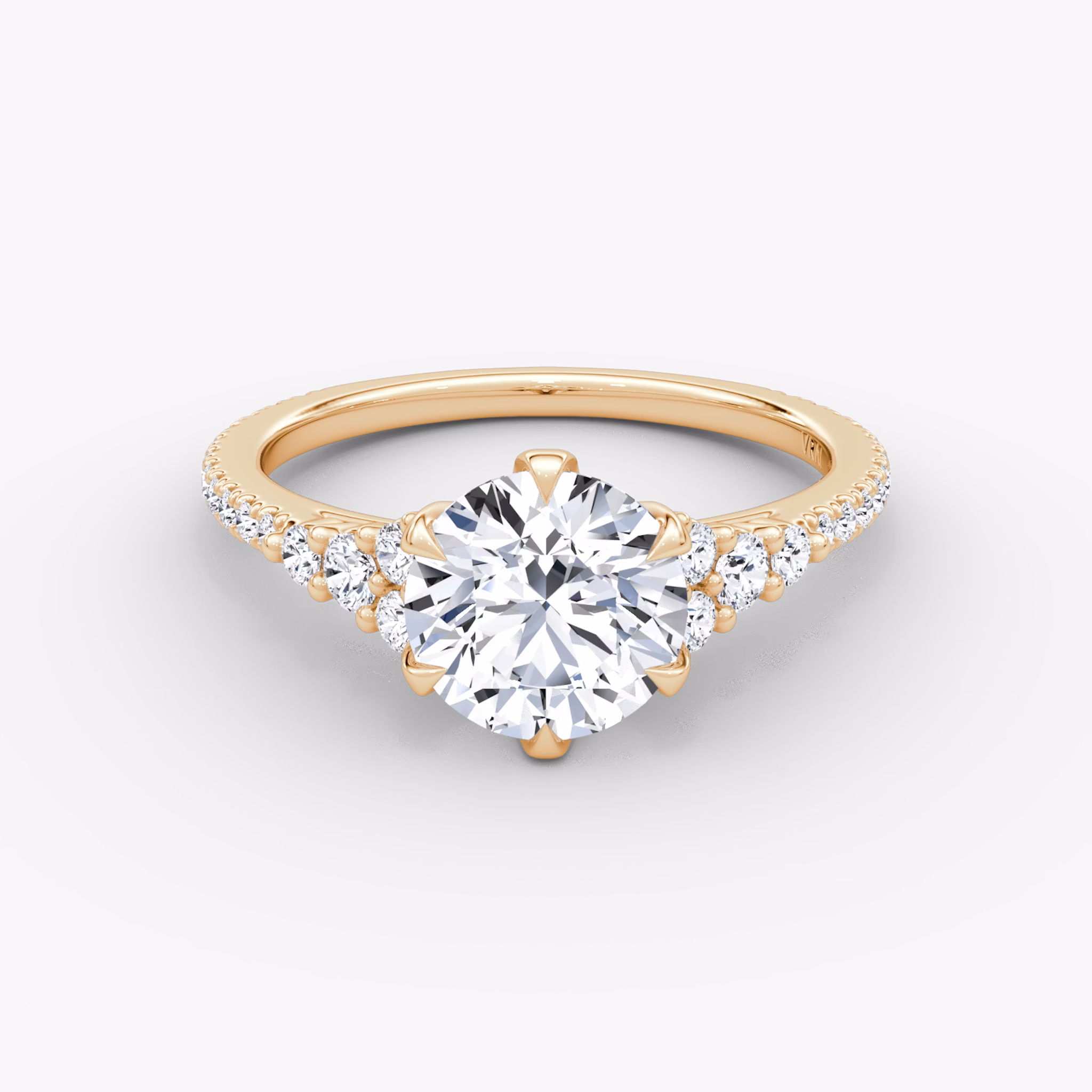 The Round Cluster Heirloom | Rund | 14k | Roségold | bandAccent: Mit Pavé-Besatz | caratWeight: other | diamondOrientation: vertical