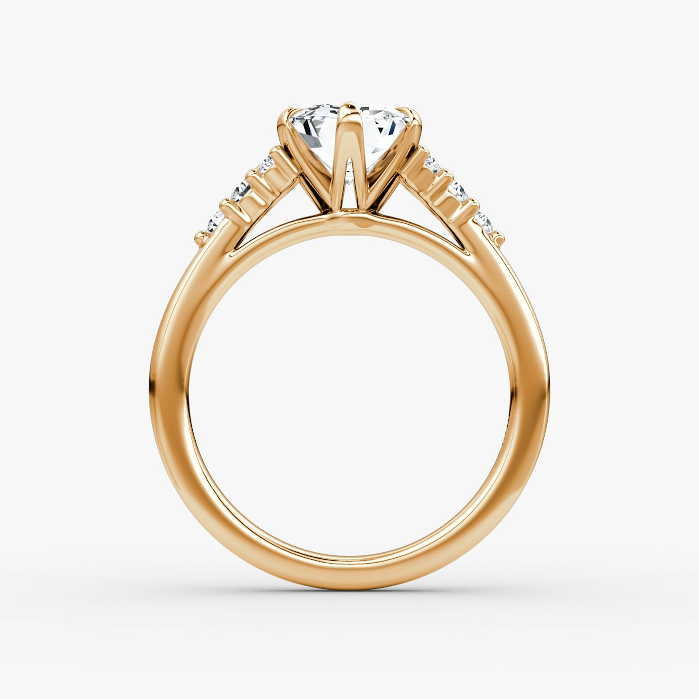 The Round Cluster Heirloom | Emerald | 14k | Rose Gold | bandAccent: Plain | diamondOrientation: vertical | caratWeight: other