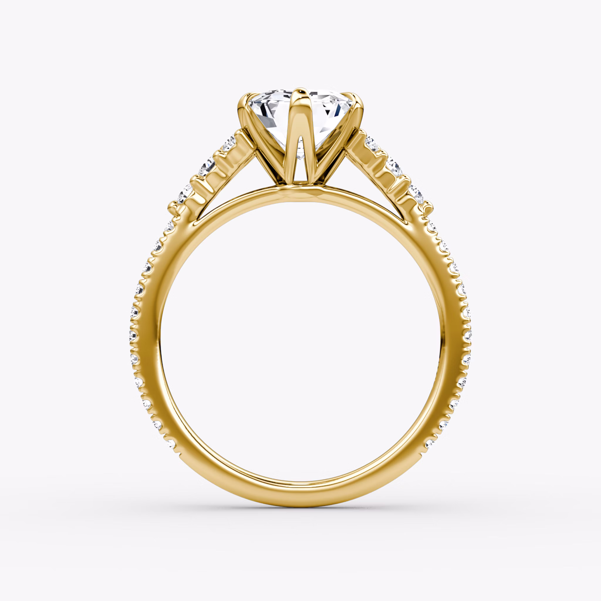 The Round Cluster Heirloom | Emerald | 18k | Gelbgold | bandAccent: Mit Pavé-Besatz | diamondOrientation: vertical | caratWeight: other